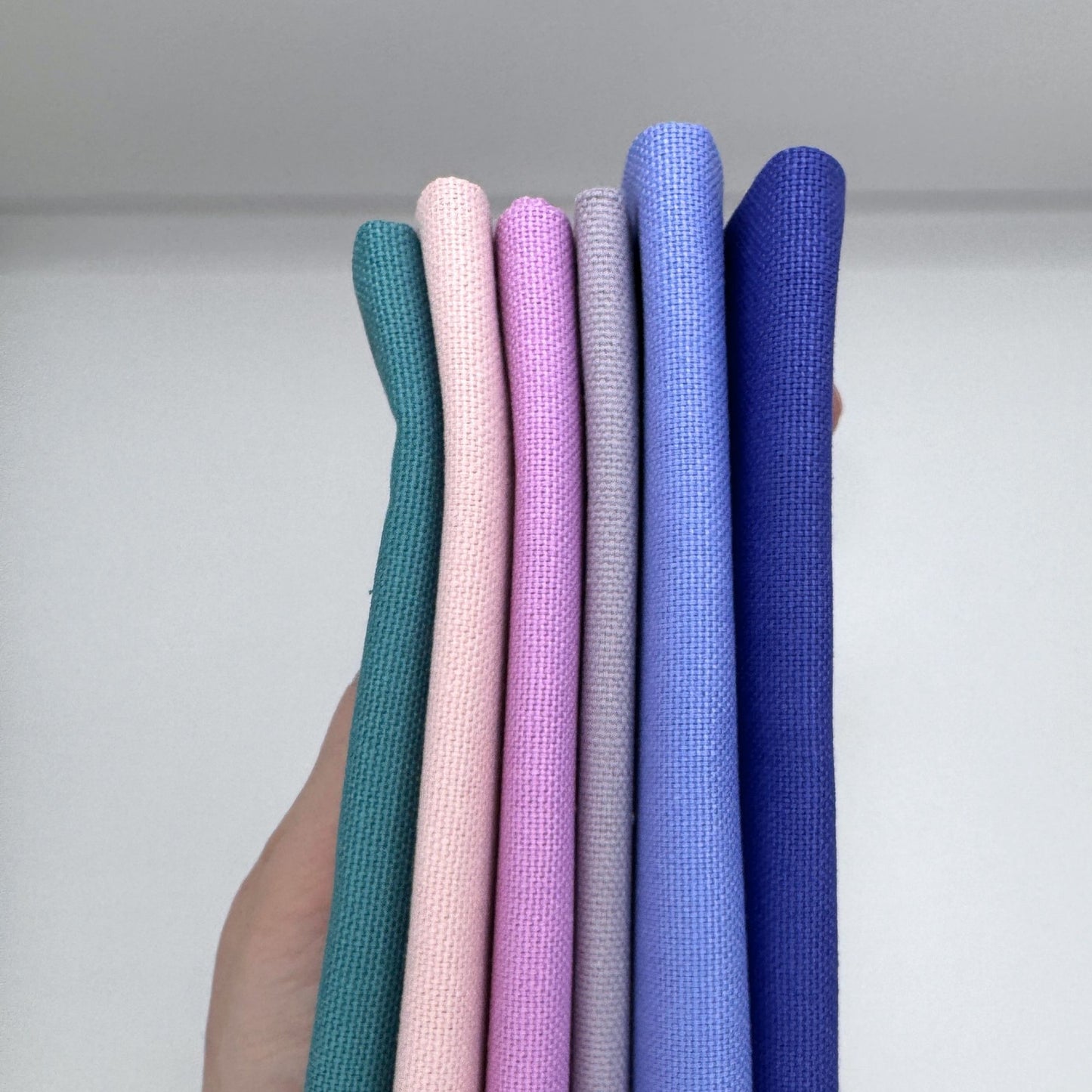 Stoff zum Sticken, Stoffpaket "Türkis/Rosa/Flieder"