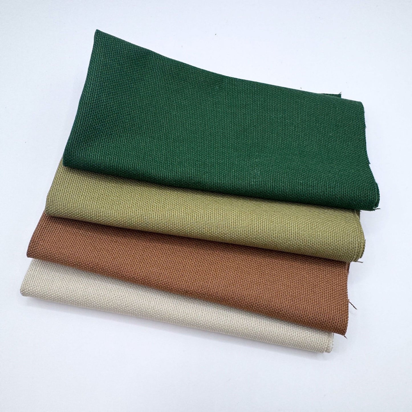 Stoff zum Sticken, Stoffpaket "Tannengrün/Beige/Zimt"
