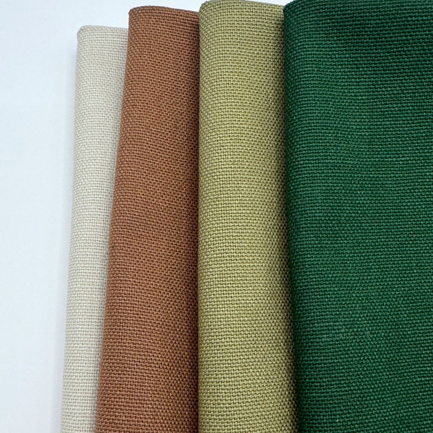 Stoff zum Sticken, Stoffpaket "Tannengrün/Beige/Zimt"