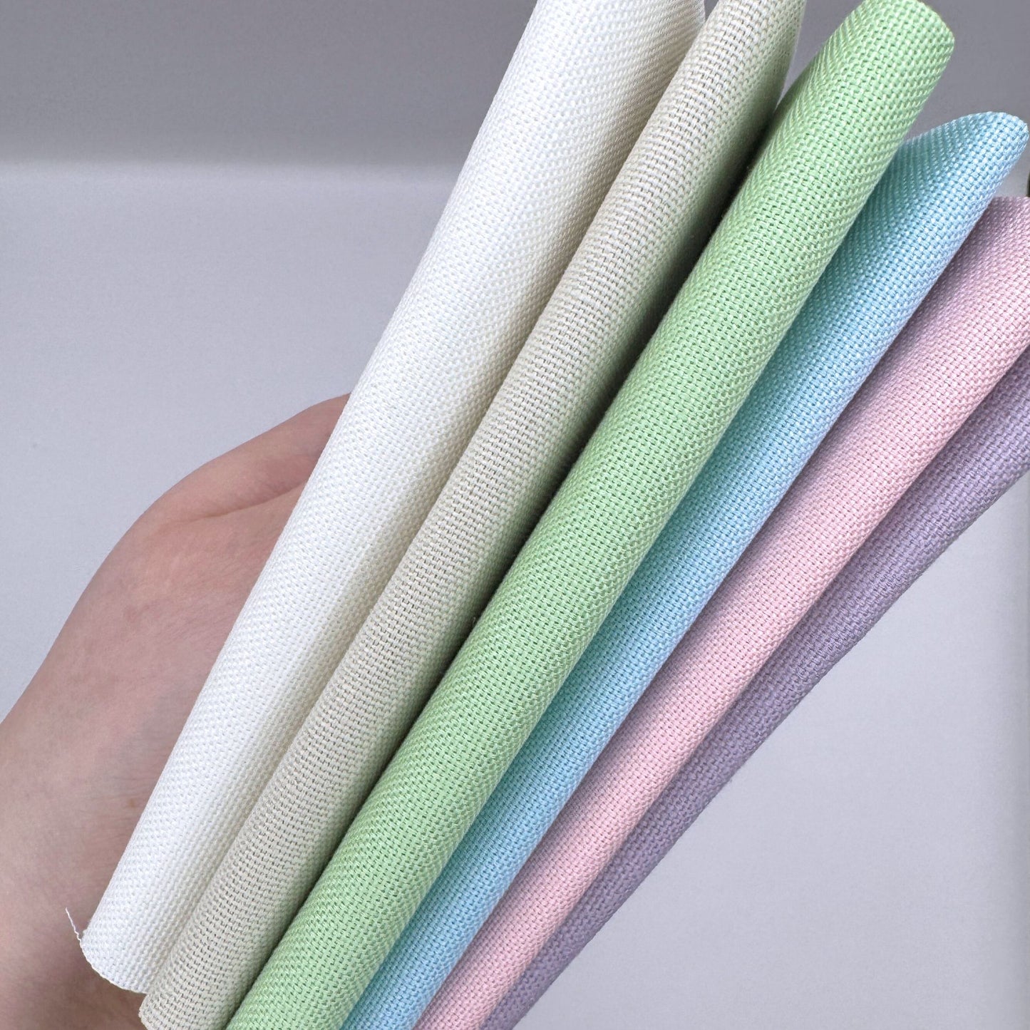 Stoff zum Sticken, Stoffpaket "Flieder/Rosa/Creme