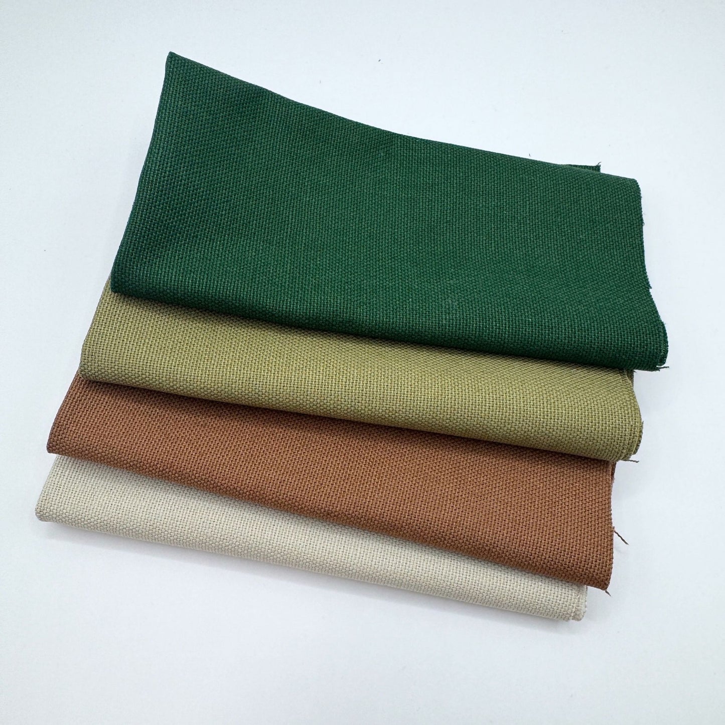 Stoff zum Sticken, Stoffpaket "Tannengrün/Beige/Zimt"