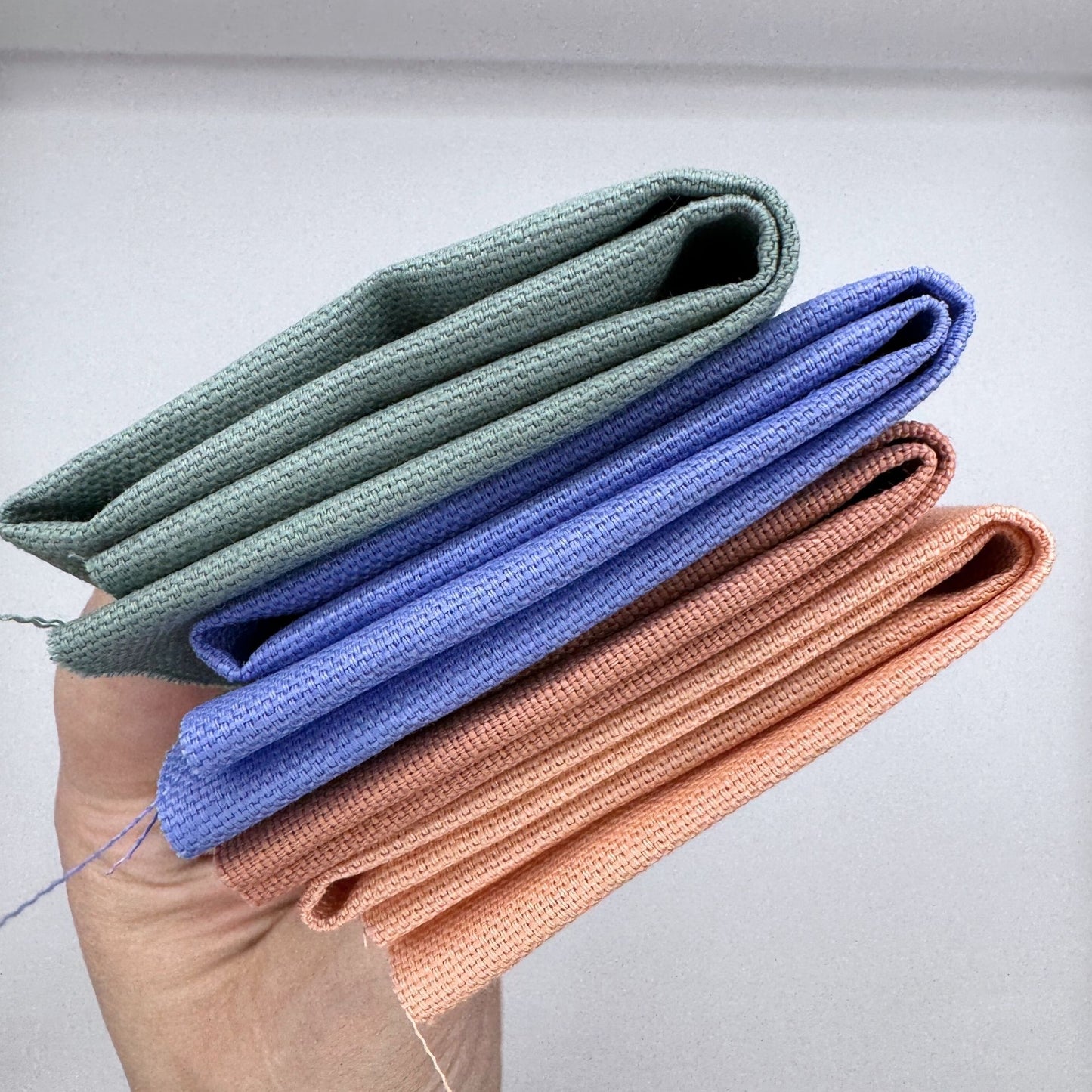 Stoff zum Sticken, Stoffpaket "Lavendel/Aprikose/Eukalyptus"