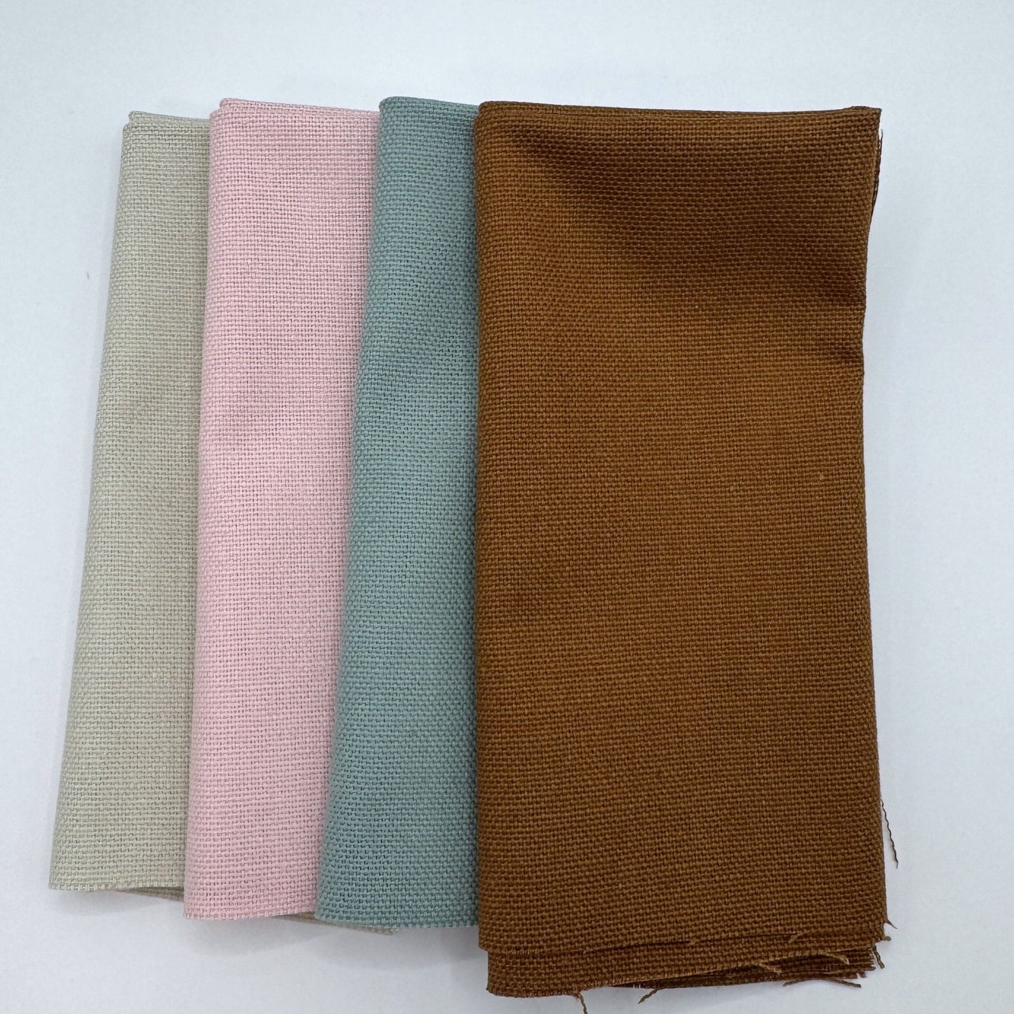 Stoff zum Sticken, Stoffpaket "Eukalyptus/Zimt/Rosa"
