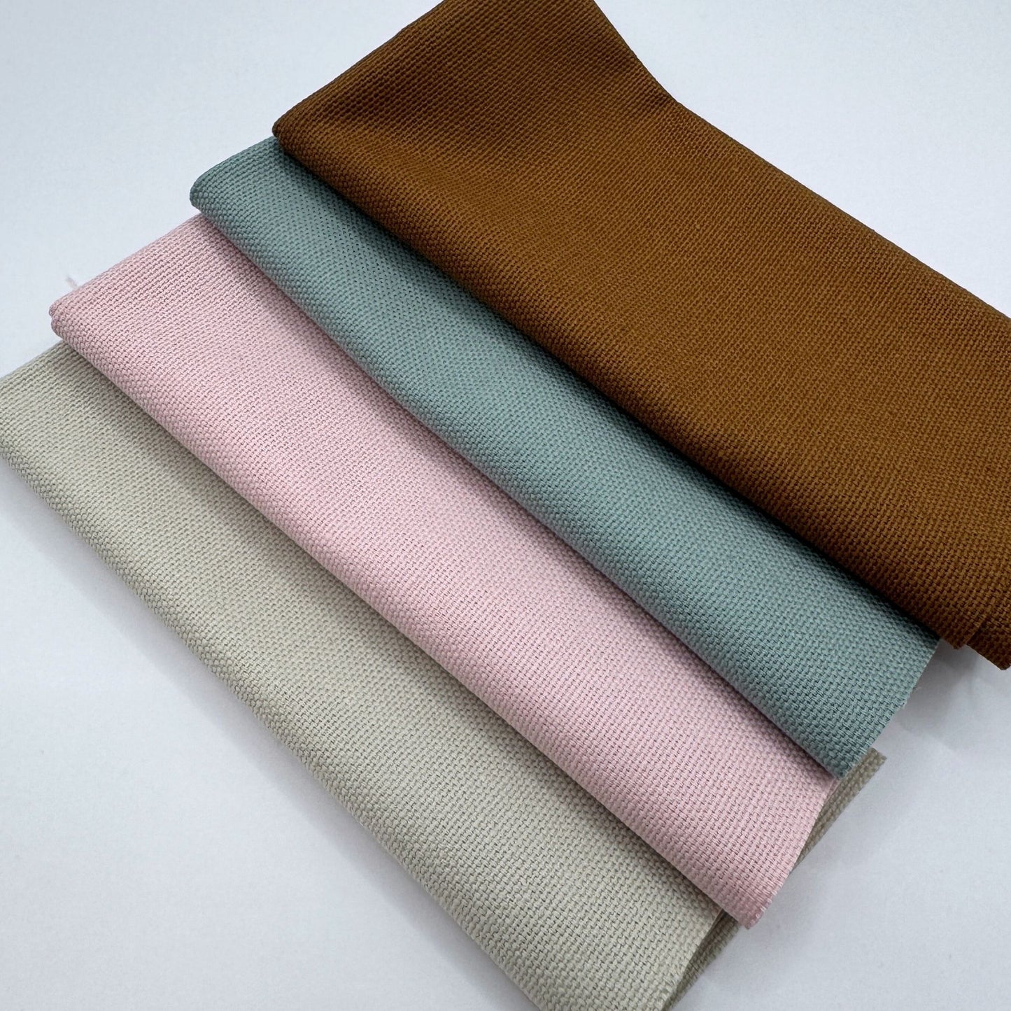 Stoff zum Sticken, Stoffpaket "Eukalyptus/Zimt/Rosa"