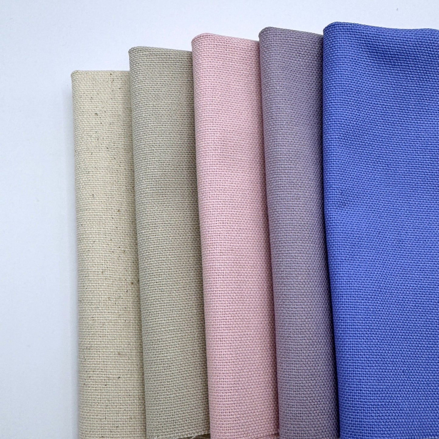 Stoff zum Sticken, Stoffpaket "Natur/Rosa/Lavendel"