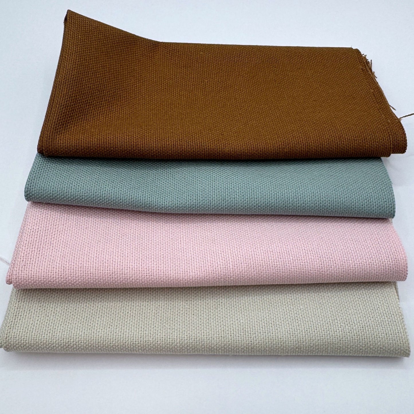 Stoff zum Sticken, Stoffpaket "Eukalyptus/Zimt/Rosa"