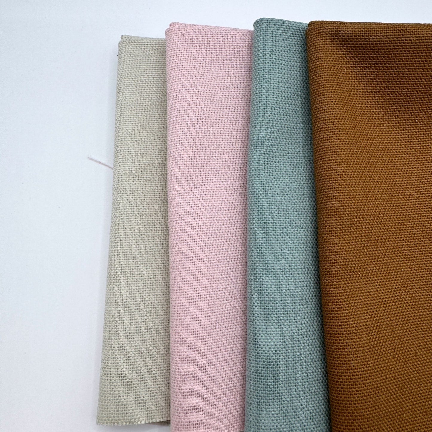 Stoff zum Sticken, Stoffpaket "Eukalyptus/Zimt/Rosa"