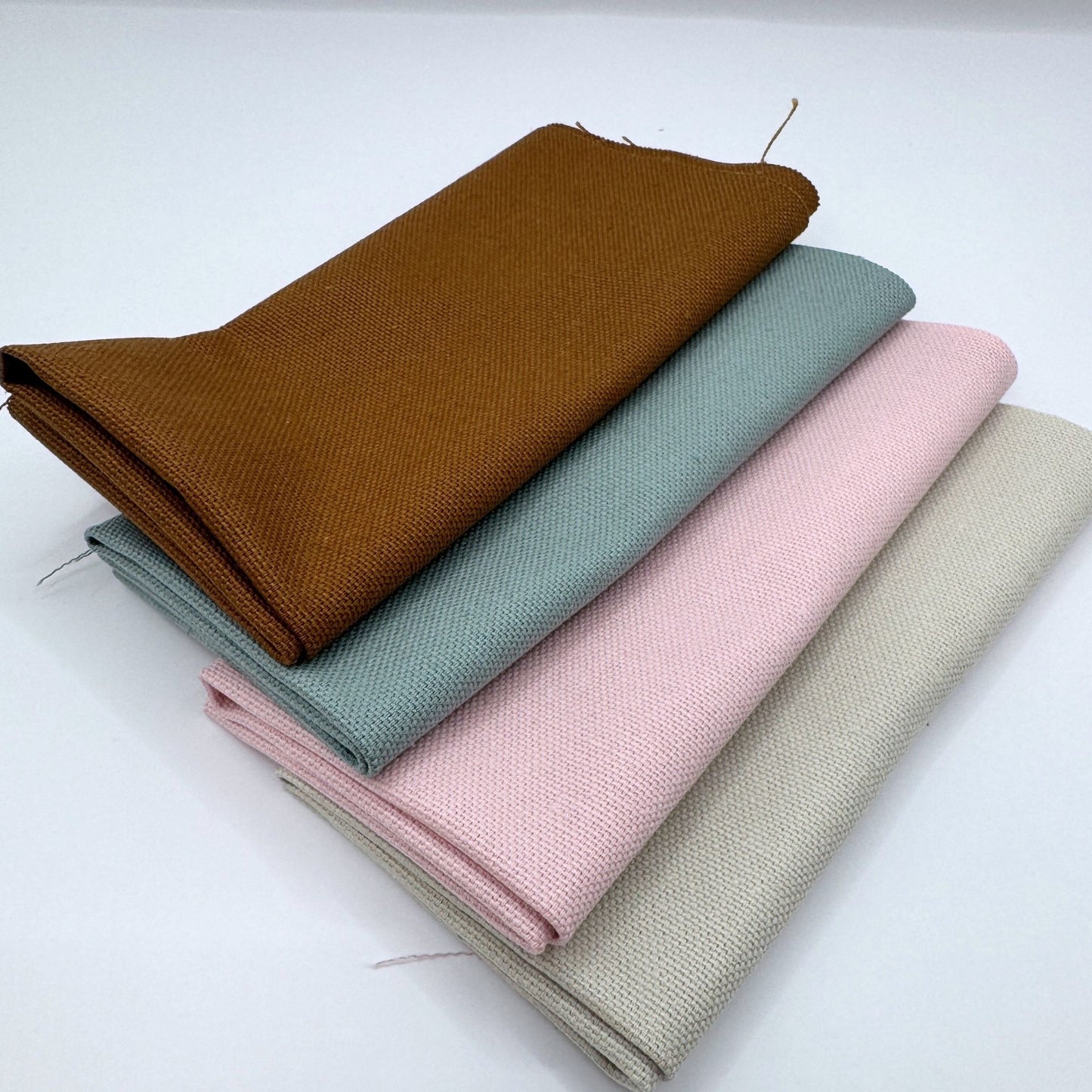 Stoff zum Sticken, Stoffpaket "Eukalyptus/Zimt/Rosa"