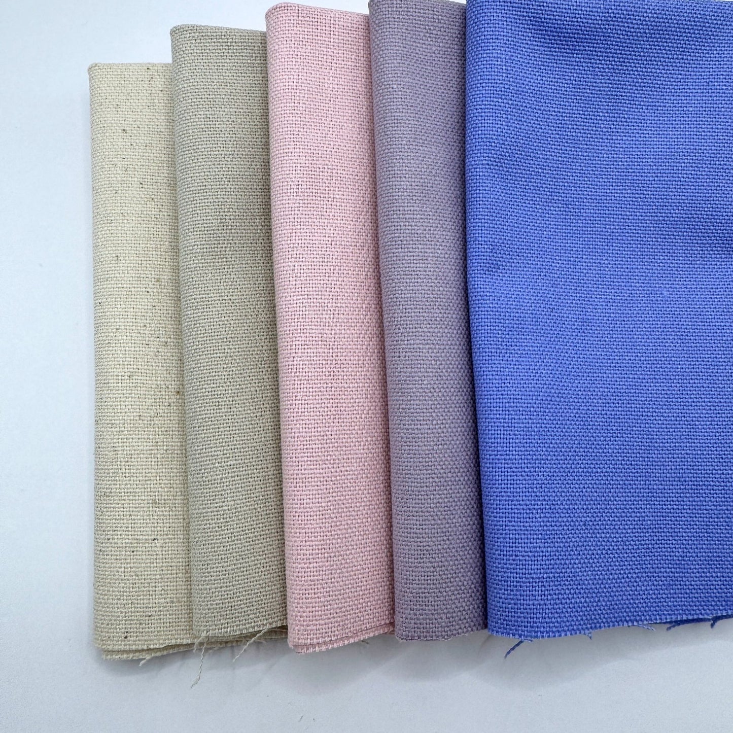 Stoff zum Sticken, Stoffpaket "Natur/Rosa/Lavendel"