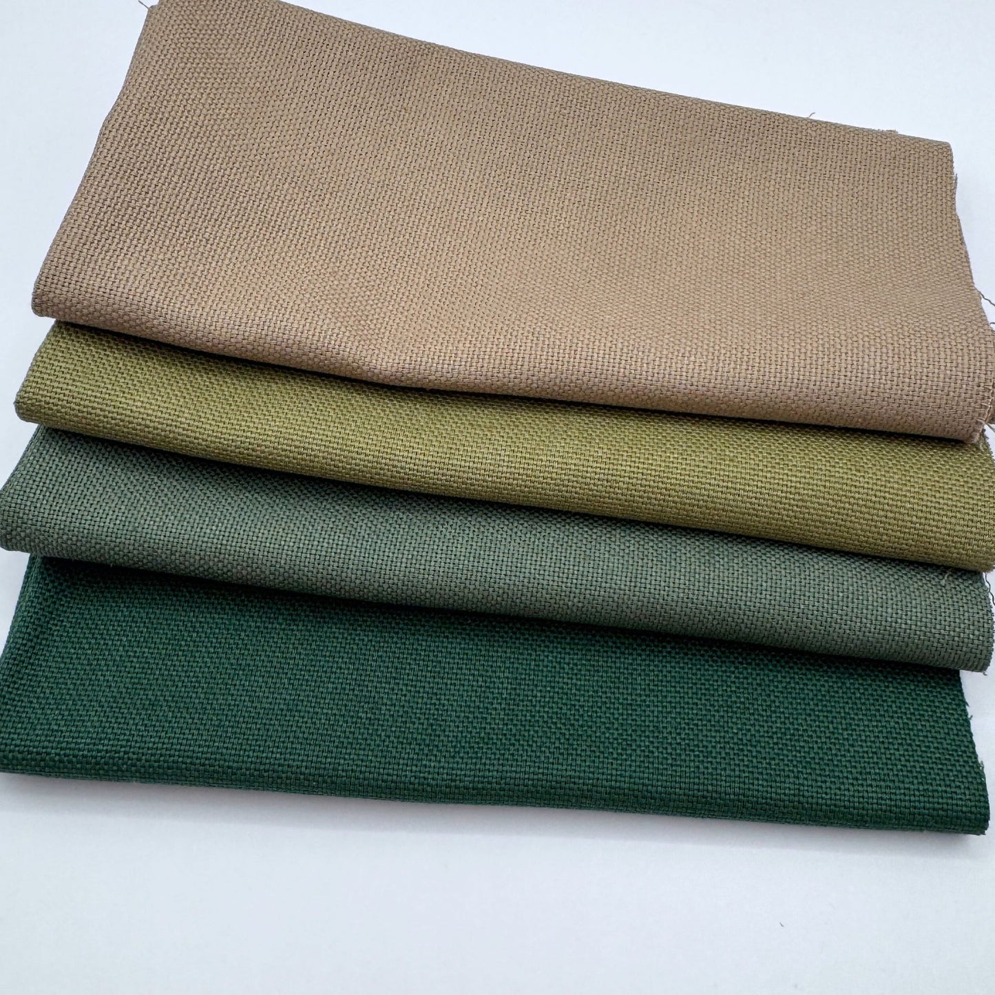 Stoff zum Sticken, Stoffpaket "Taupe/Tannengrün/Moosgrün"