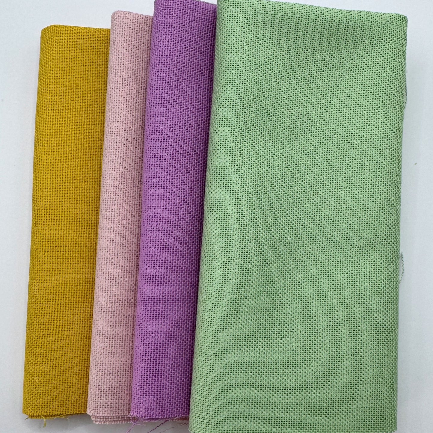 Stoff zum Sticken, Stoffpaket "Gelb/Rosa/Mint"