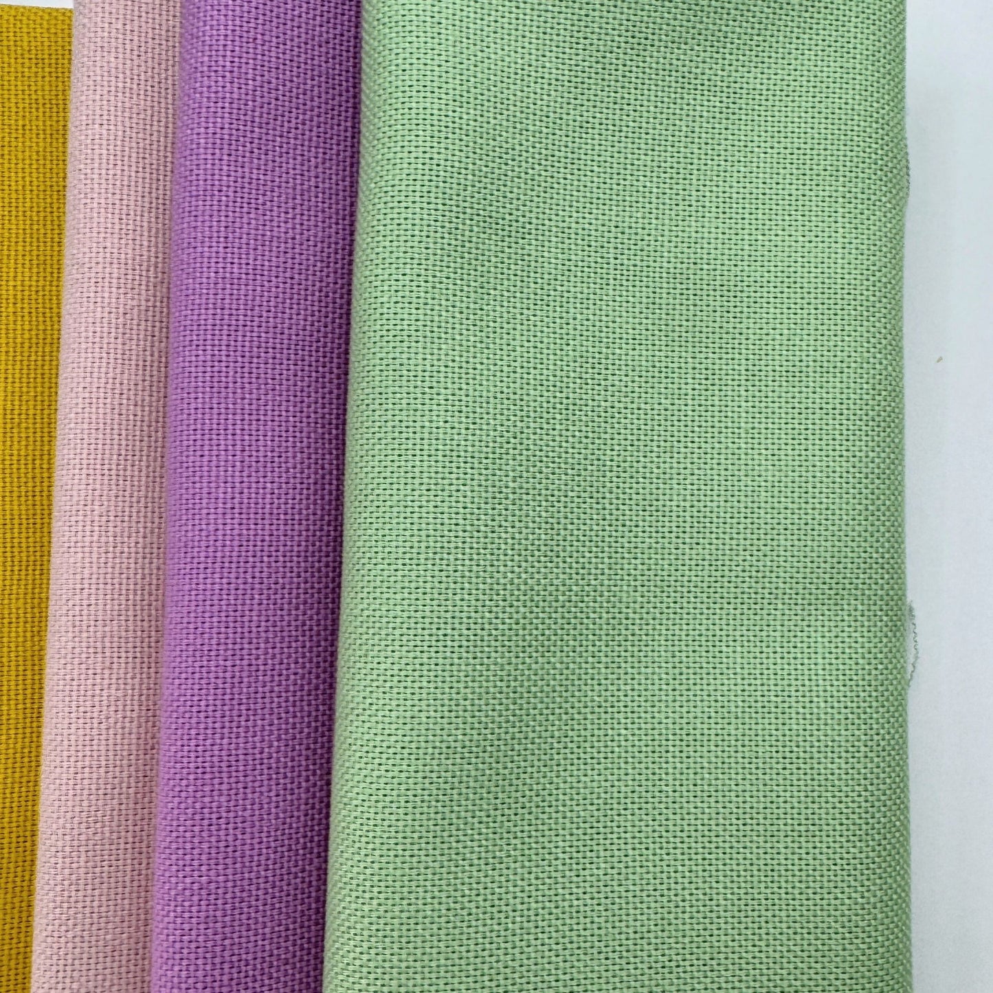 Stoff zum Sticken, Stoffpaket "Gelb/Rosa/Mint"