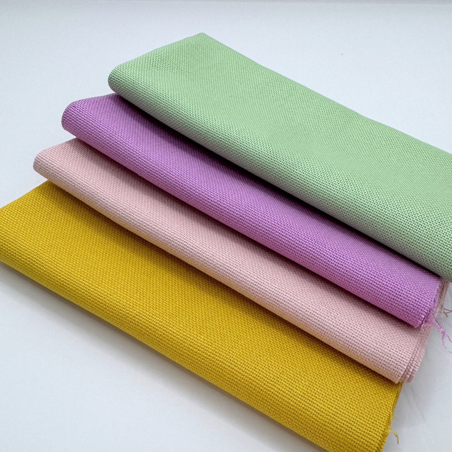 Stoff zum Sticken, Stoffpaket "Gelb/Rosa/Mint"