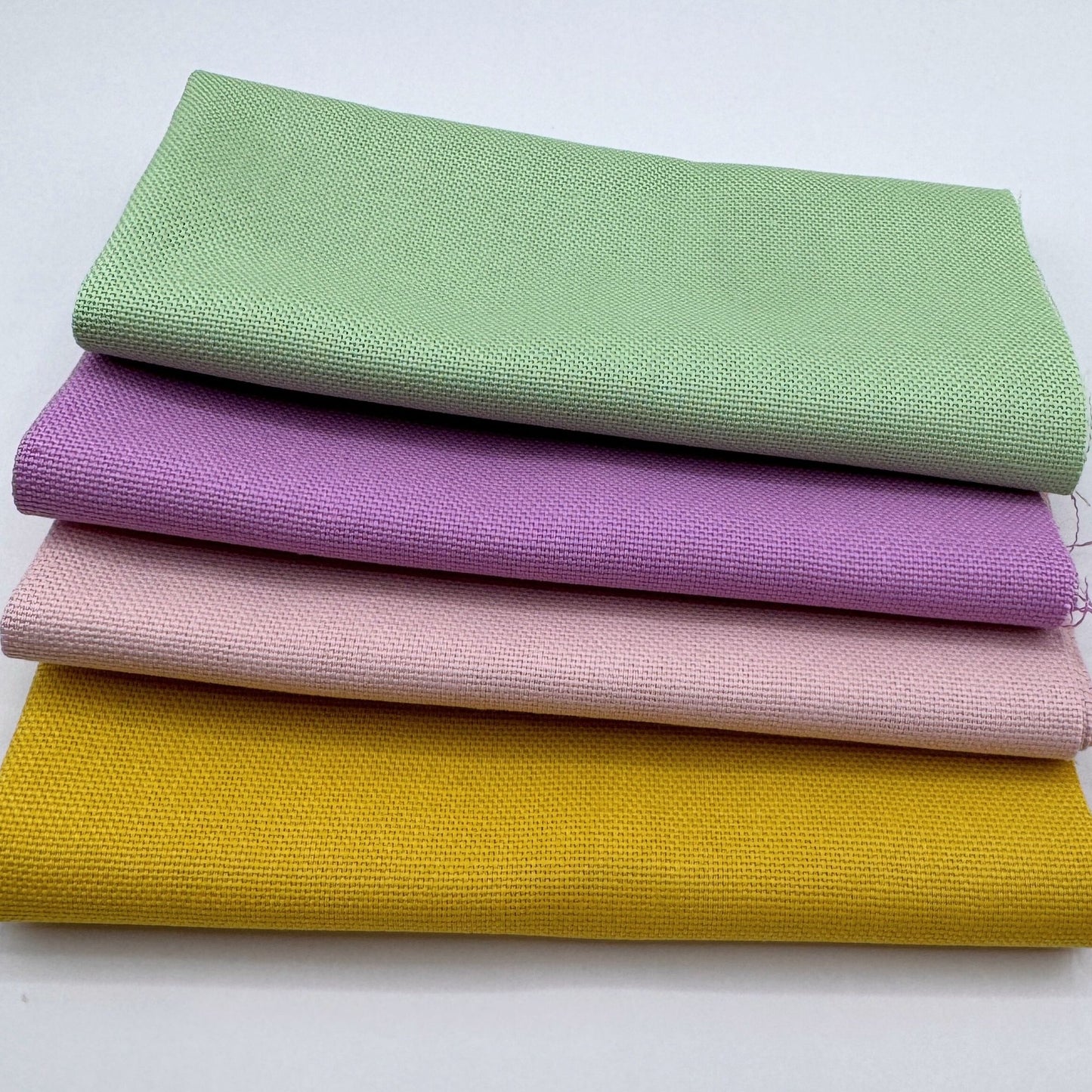 Stoff zum Sticken, Stoffpaket "Gelb/Rosa/Mint"