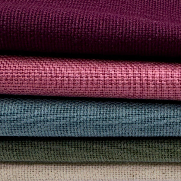 Stoff zum Sticken, Stoffpaket "Natur/Aubergine/Rosenholz"