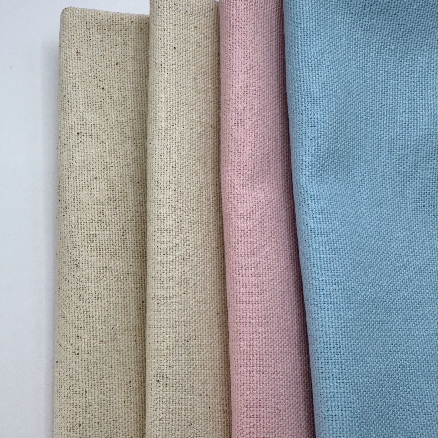 Stoff zum Sticken, Stoffpaket "Himmelblau/Natur/Rosa"
