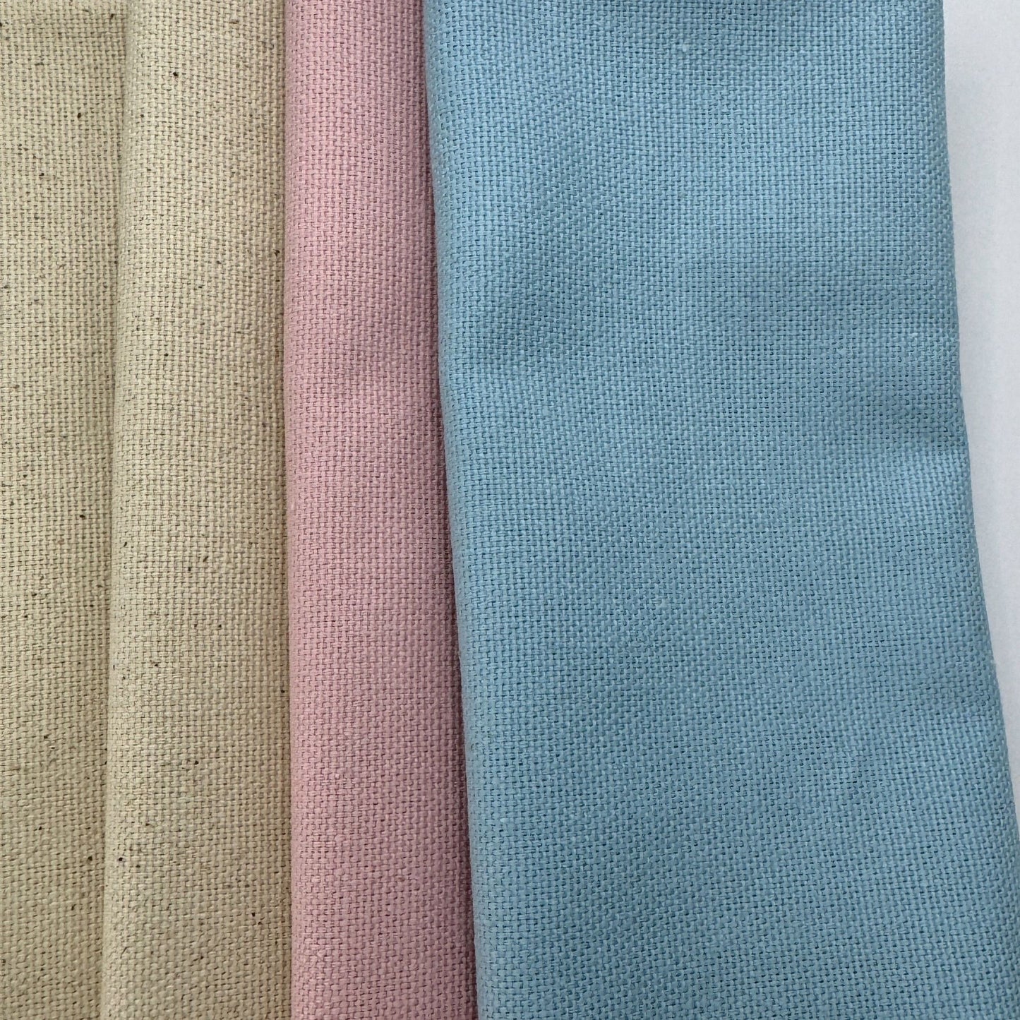 Stoff zum Sticken, Stoffpaket "Himmelblau/Natur/Rosa"