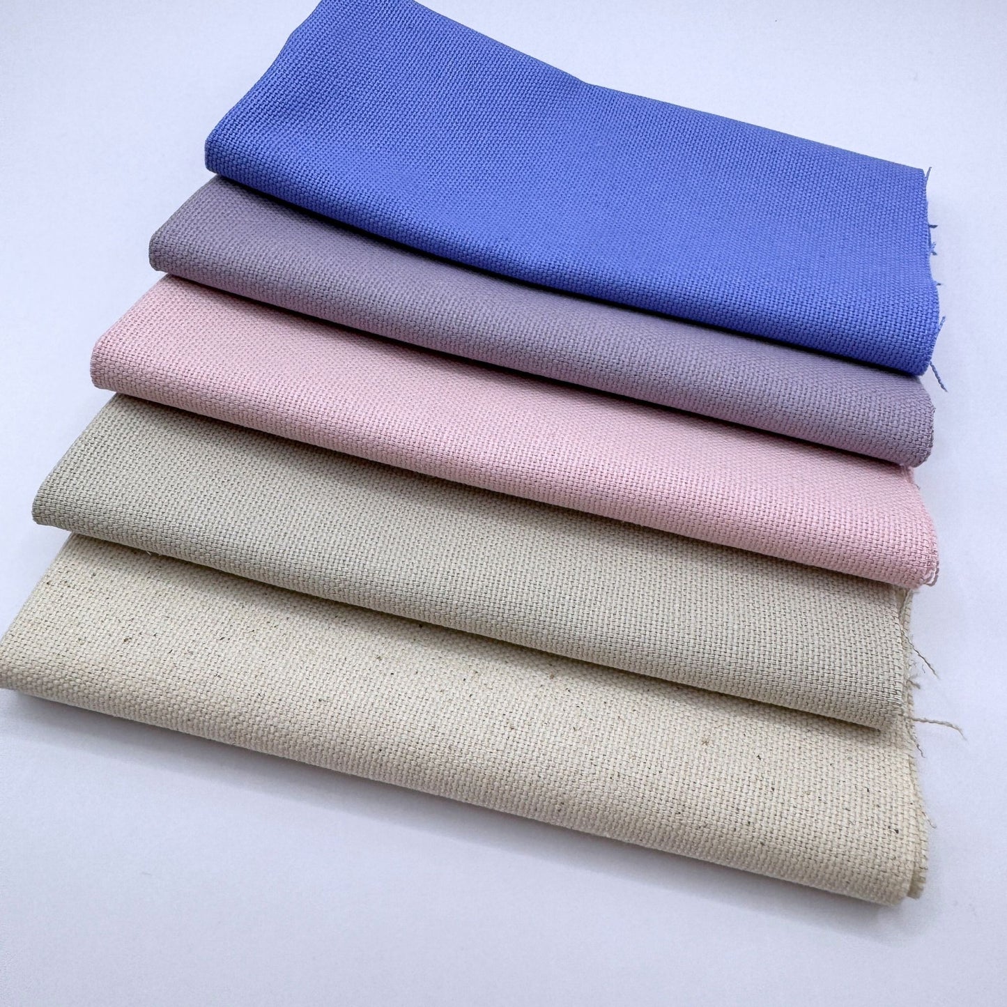 Stoff zum Sticken, Stoffpaket "Natur/Rosa/Lavendel"