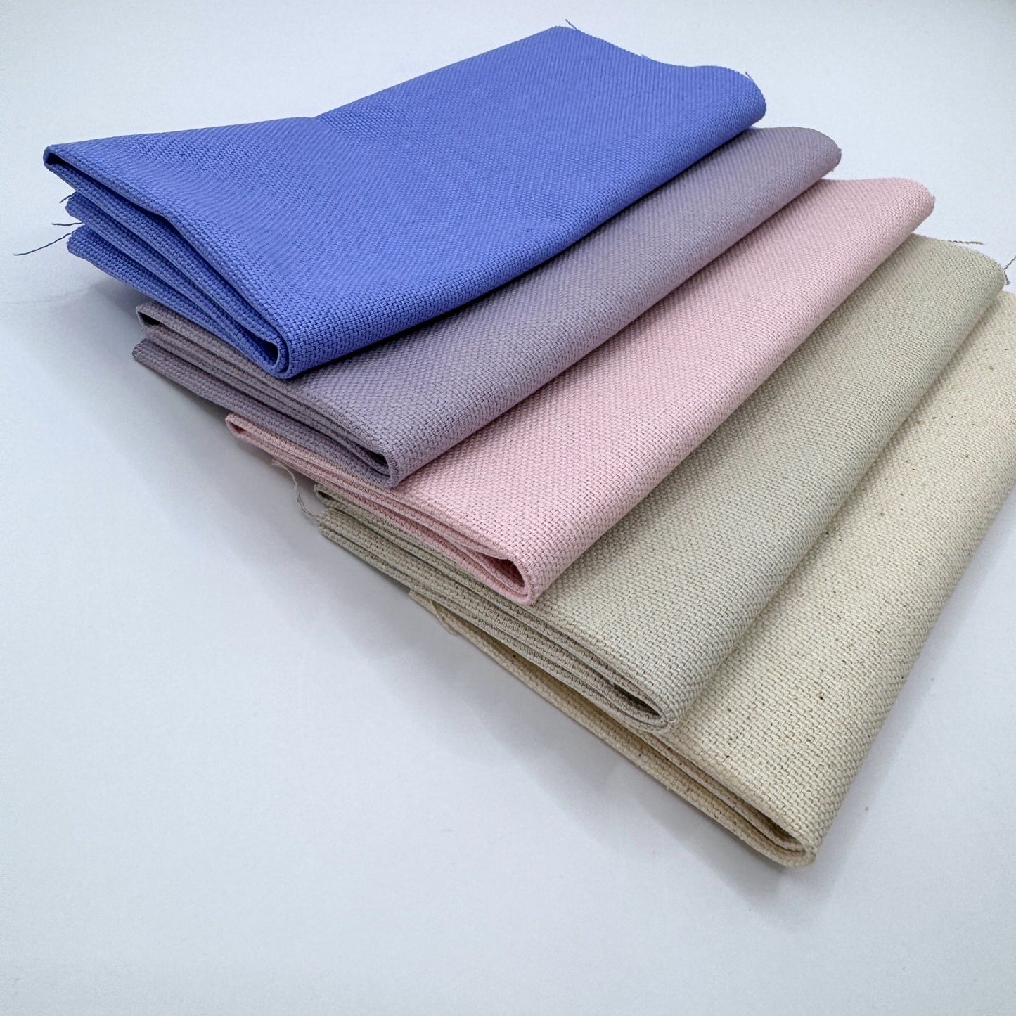 Stoff zum Sticken, Stoffpaket "Natur/Rosa/Lavendel"