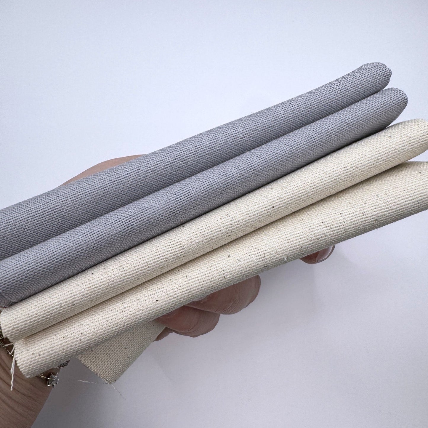 Stoff zum Sticken, Stoffpaket "Grau/Natur"