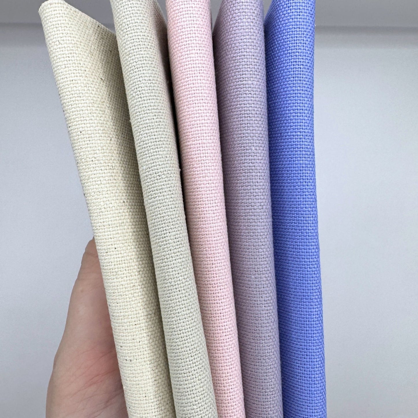 Stoff zum Sticken, Stoffpaket "Natur/Rosa/Lavendel"