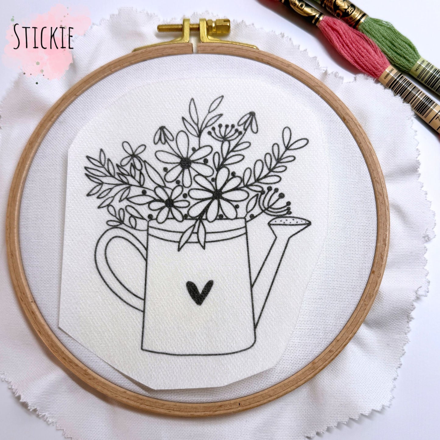 STICKIES "Gießkanne mit Blümchen"