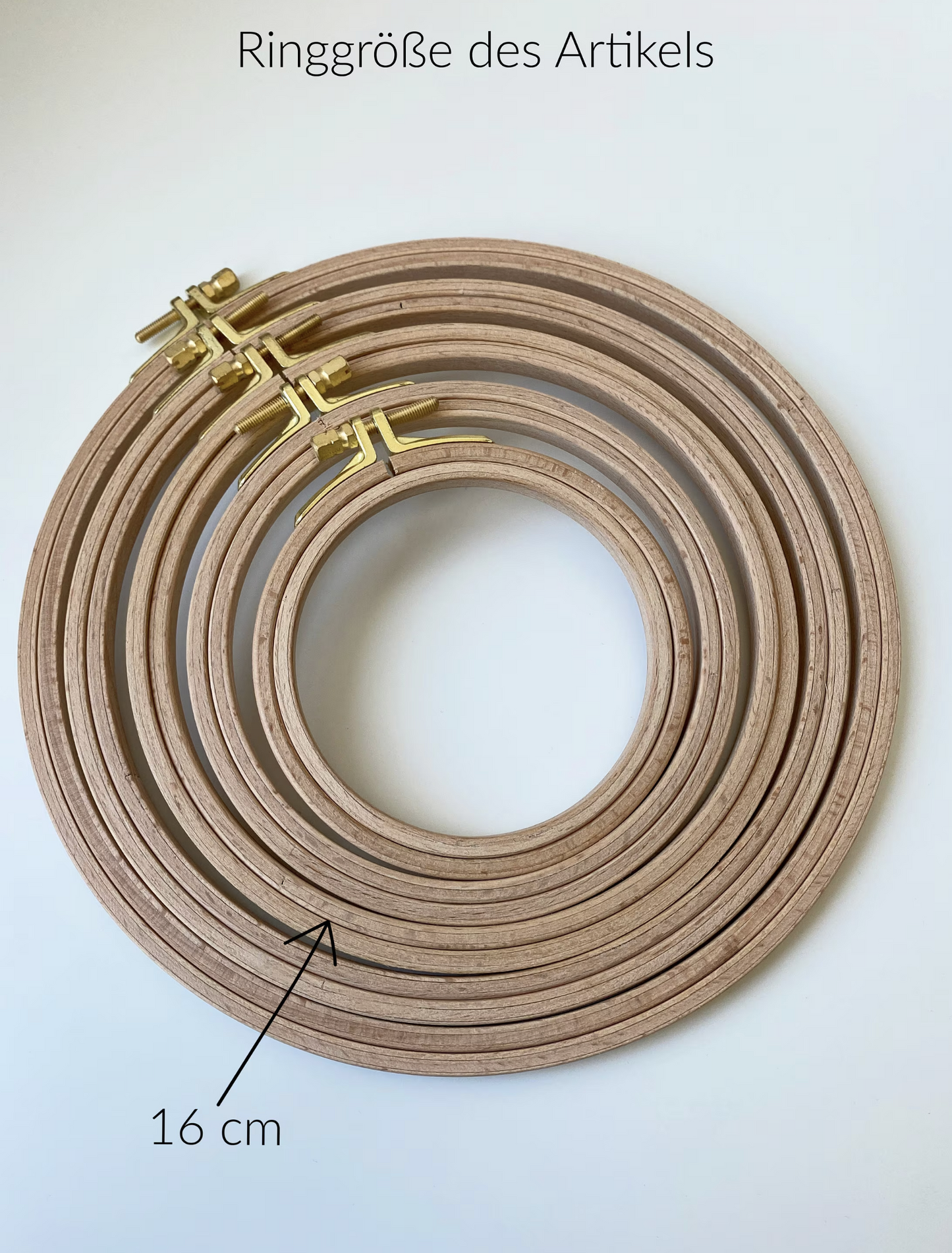 Stickring 16 cm, Stickrahmen, Stickrahmen mit Schraube, Sticken, Stickrahmen 16 cm Durchmesser, Buchenholz