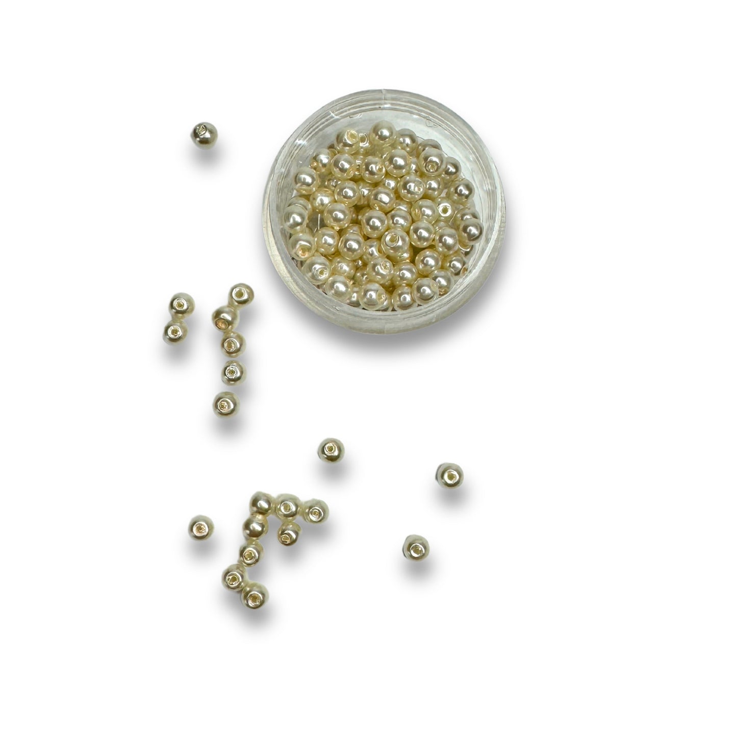 Perlen zum Sticken, Renaissance Perlen, 4 mm Perlen, Glasperlen "Champagner"