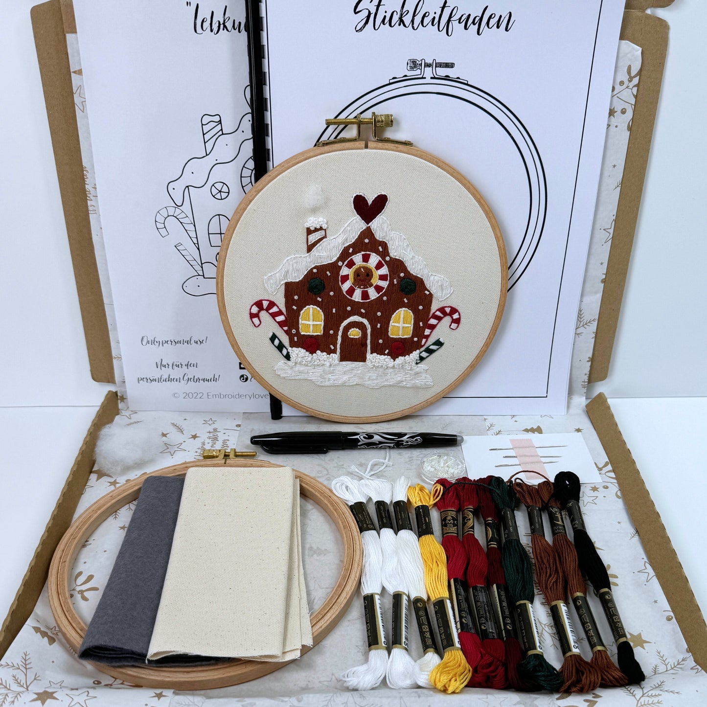 Stickkit Lebkuchenhaus, Stickset