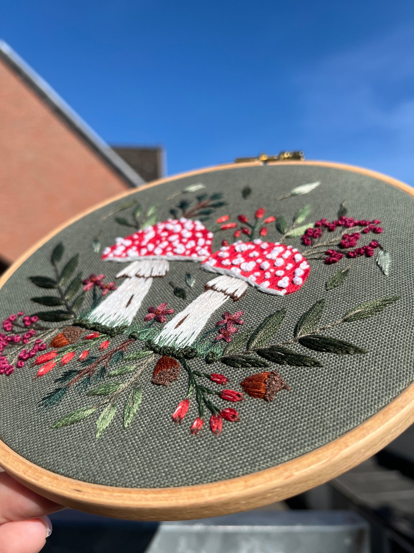 Stickkit, „Waldpilze“, Pilz sticken