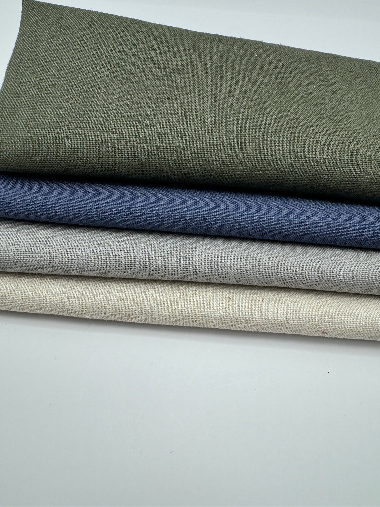 Stoff zum Sticken, Feiner Leinen Stoffpaket "Rauchblau/Natur/Grau"