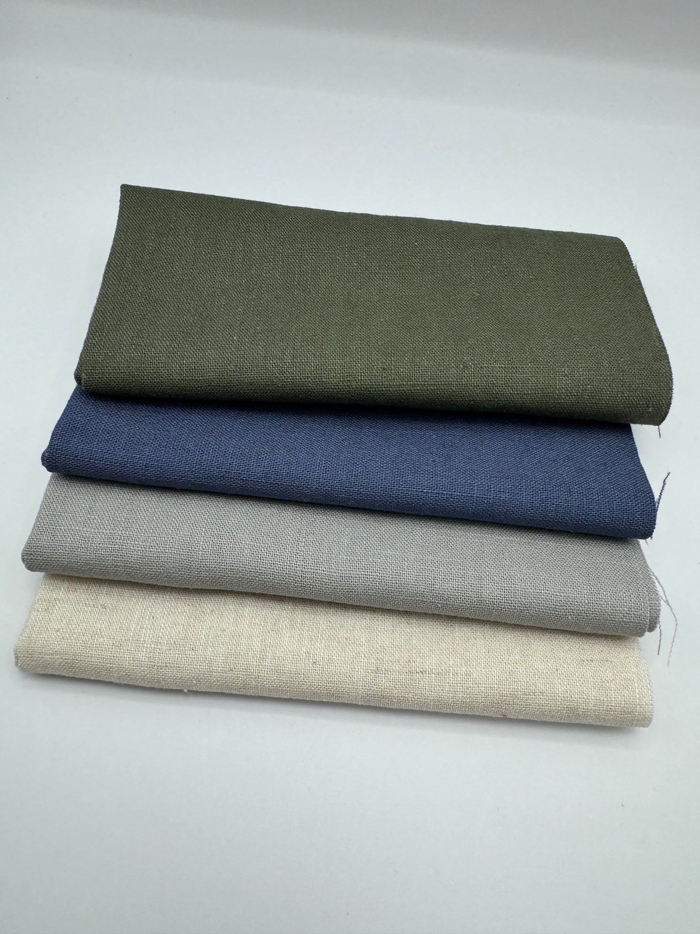 Stoff zum Sticken, Feiner Leinen Stoffpaket "Rauchblau/Natur/Grau"