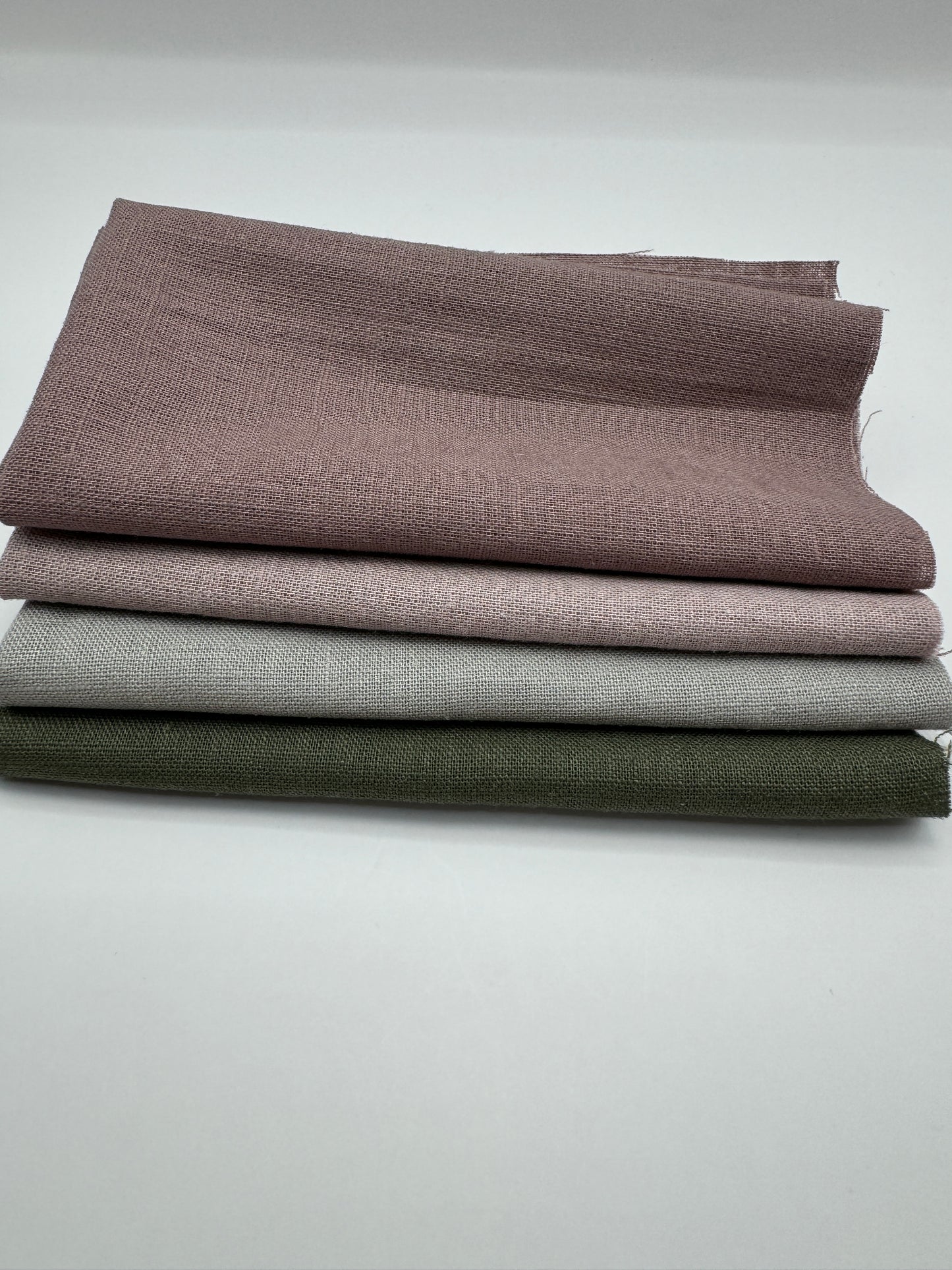 Stoff zum Sticken, Feiner Leinen Stoffpaket "Altrosa/Grau/Mauve"