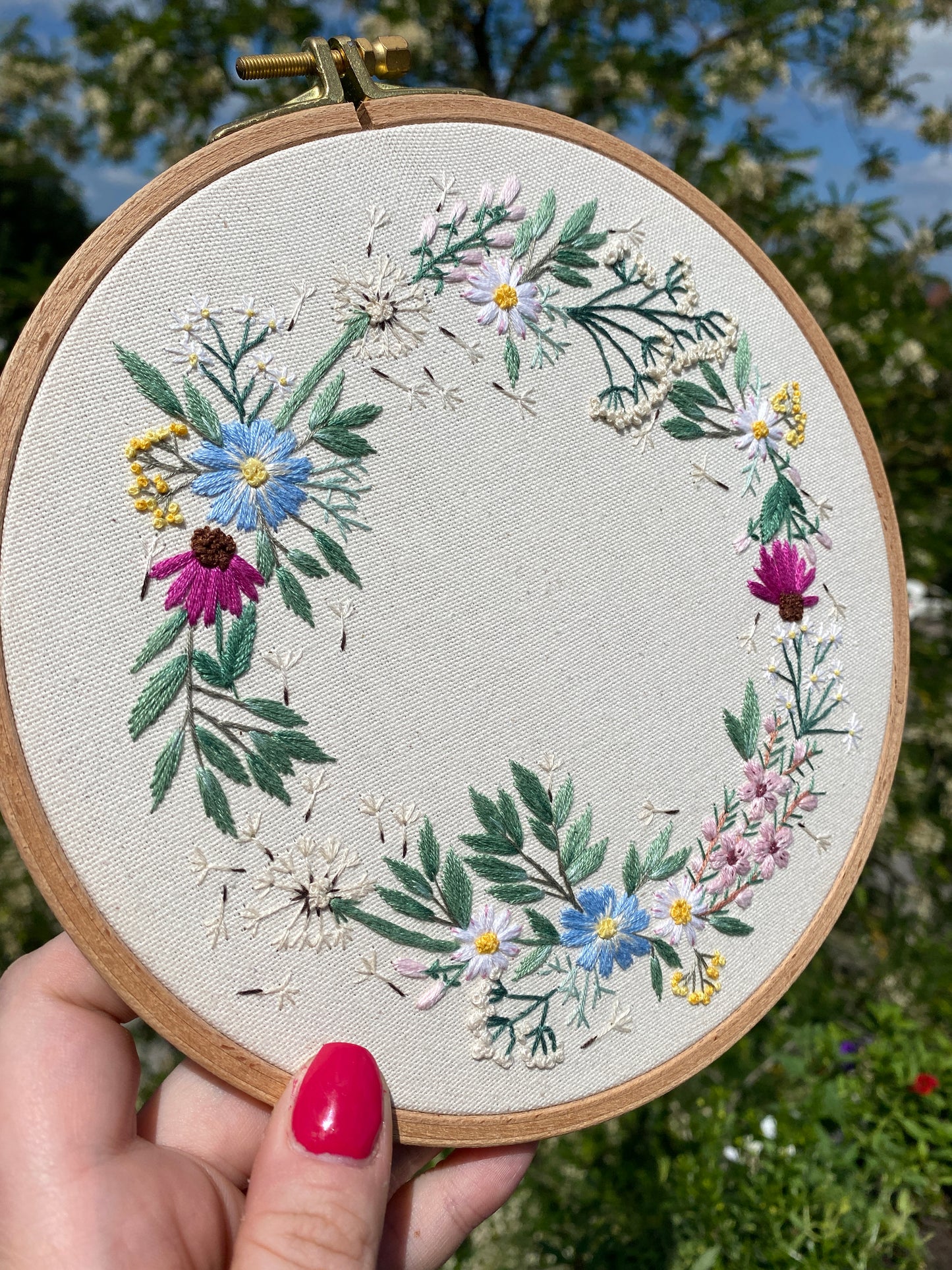 Stickkit, „Wildblumenkranz“, Stickset