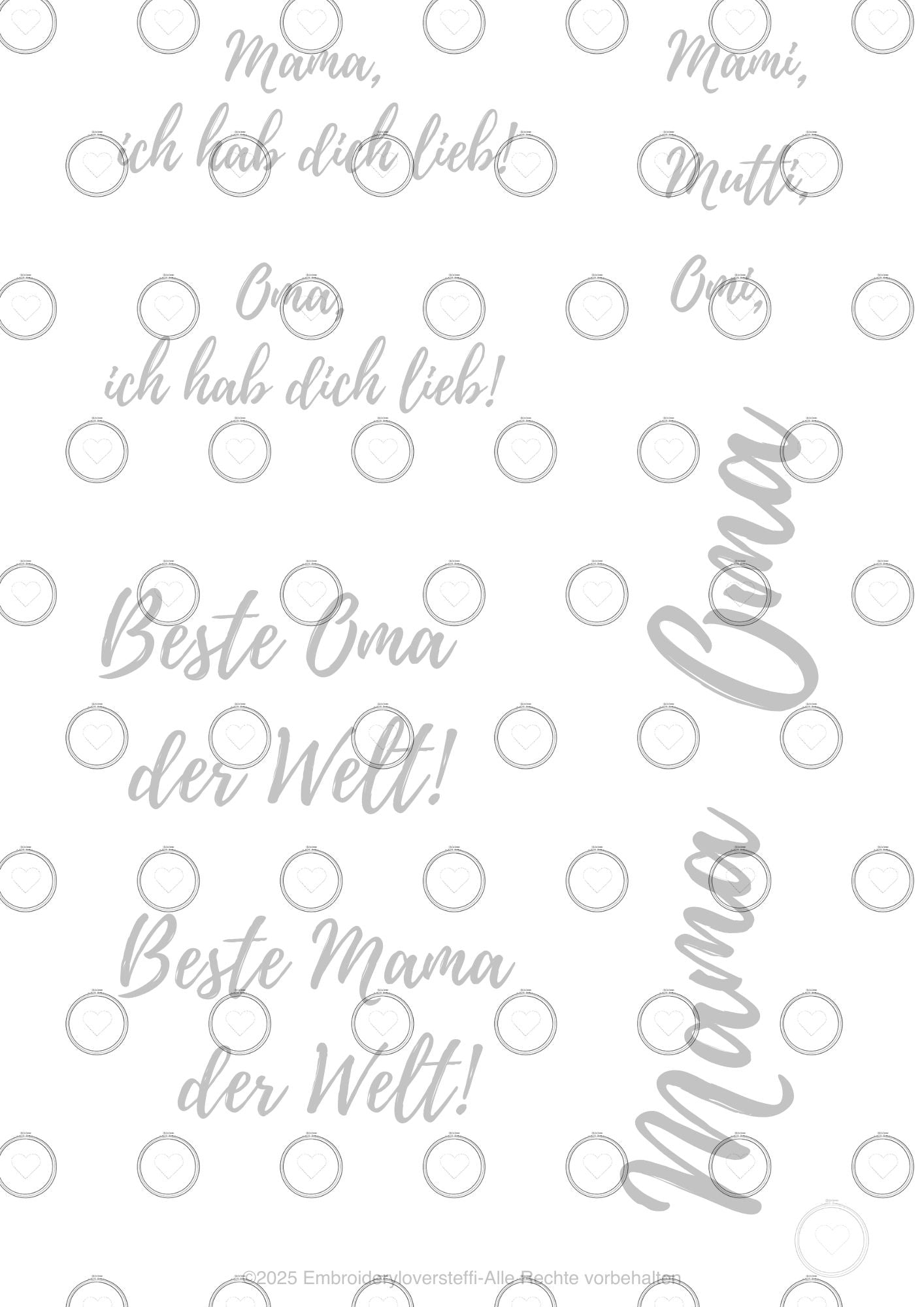 STICKIES "Zarter Blumenkranz + Muttertags-Spruchvorlage