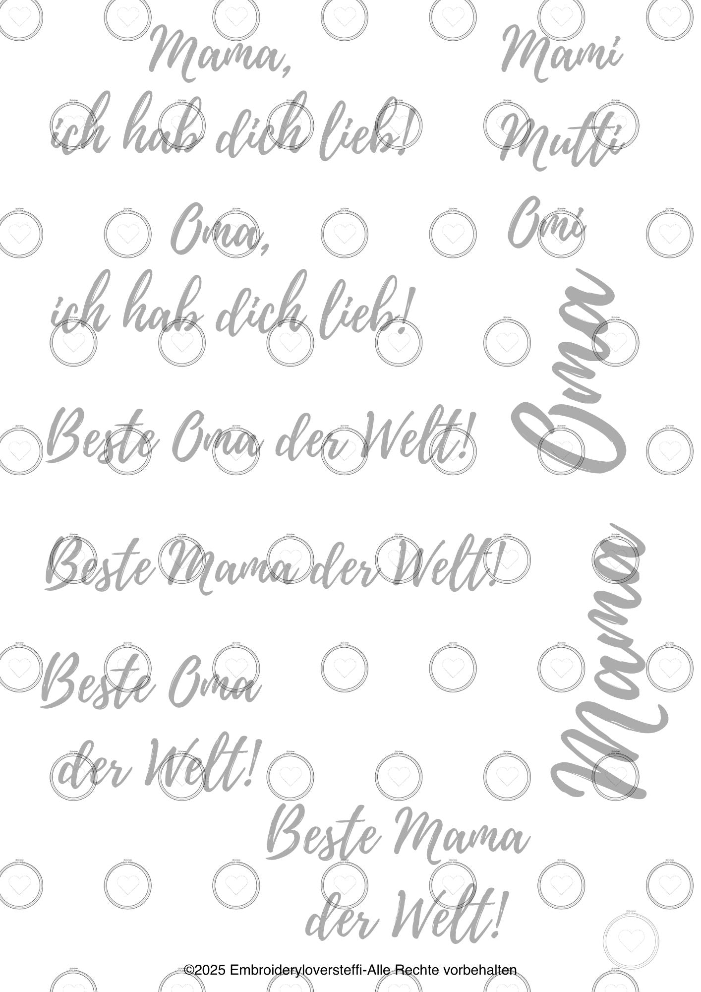 STICKIES "Kleine Rosenranke" + Muttertags-Spruchvorlage