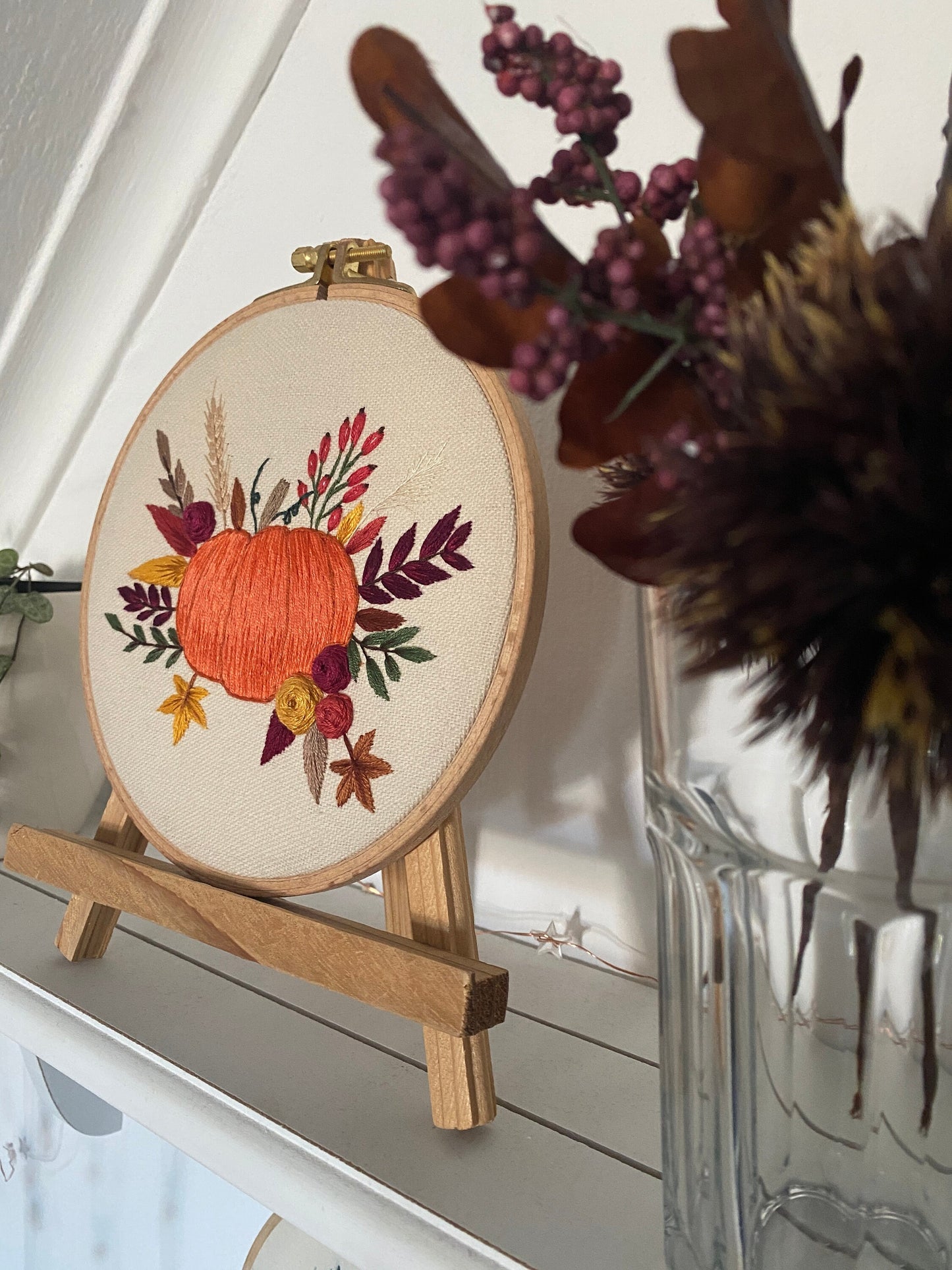 Stickvorlage, Pumpkin Bouquet, Stickbild, Herbst, Kürbis, Sticken, Stickanleitung, Sticken