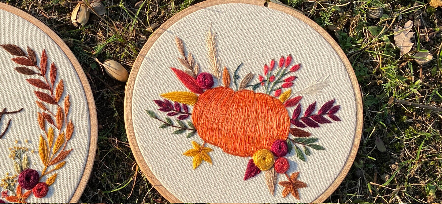 Stickvorlage, Pumpkin Bouquet, Stickbild, Herbst, Kürbis, Sticken, Stickanleitung, Sticken