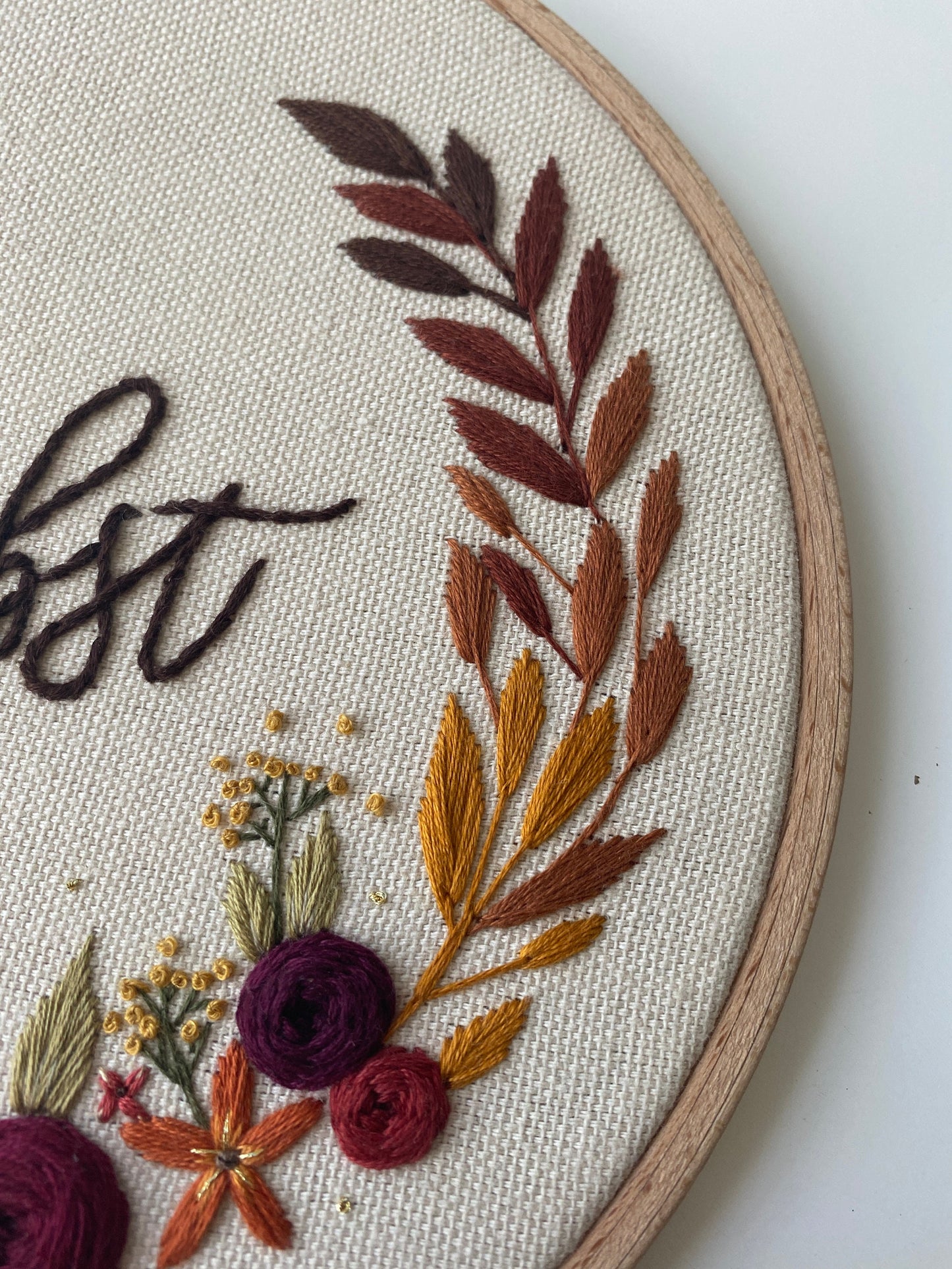 Stickvorlage, Herbstkranz, Herbst Deko, Herbstkranz, Stickbild, Herbst, Modern Embroidery, Sticken, individualisierbar