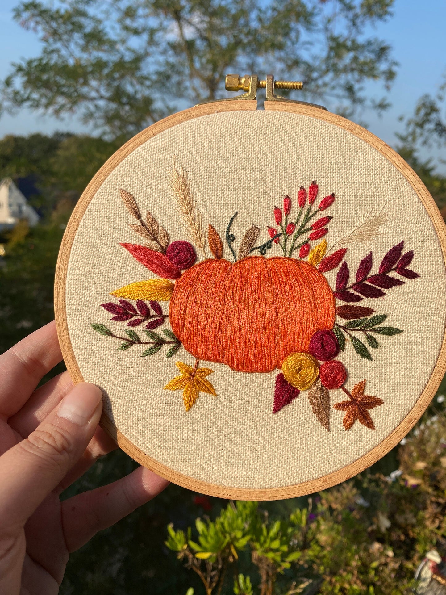 Stickvorlage, Pumpkin Bouquet, Stickbild, Herbst, Kürbis, Sticken, Stickanleitung, Sticken