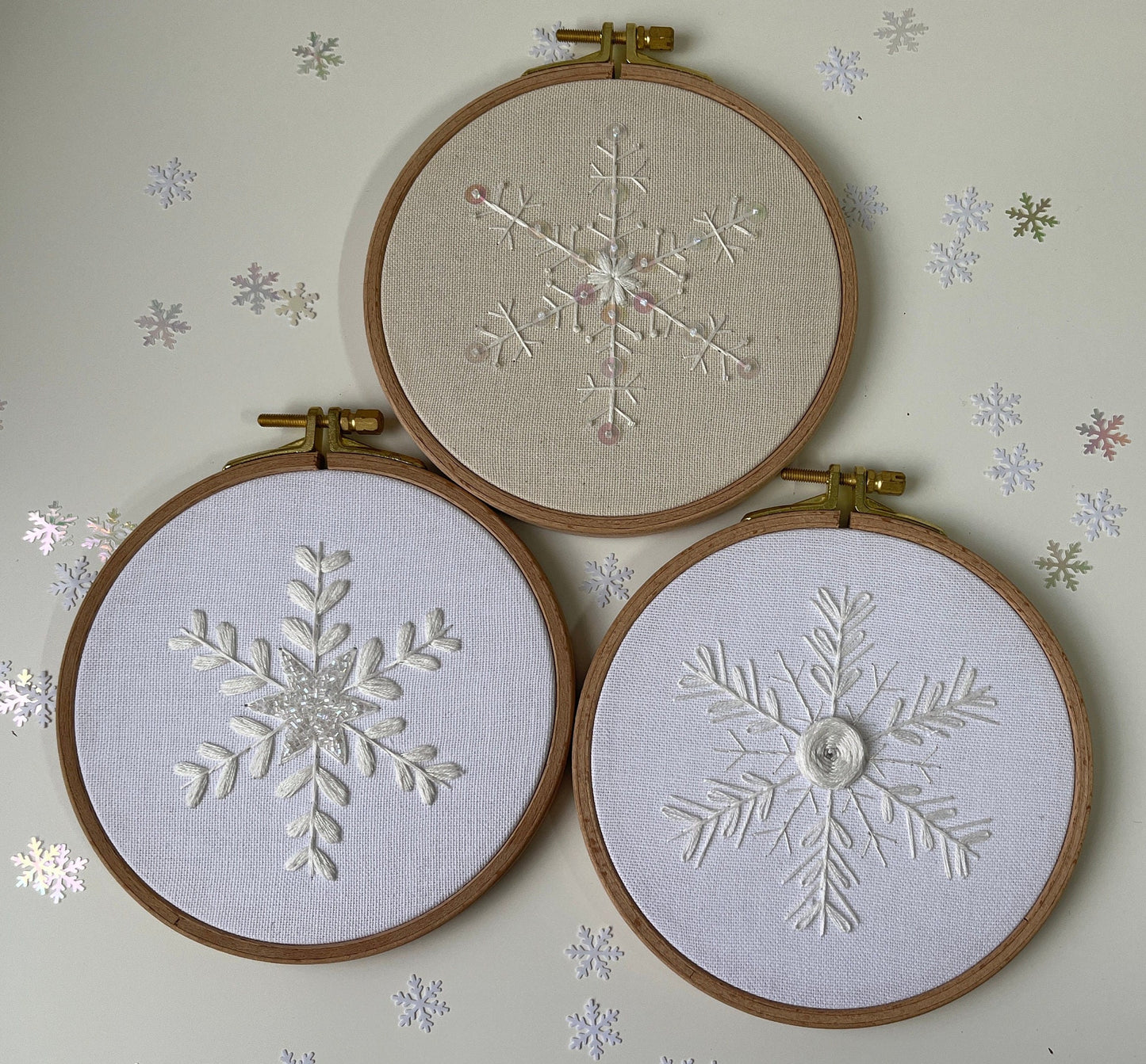 Stickvorlage, Schneeflocken, Winter, Sticken, Modern Embroidery, Schneeflocken, Stickerei, Stickbild, Perlenstickerei, Bundle