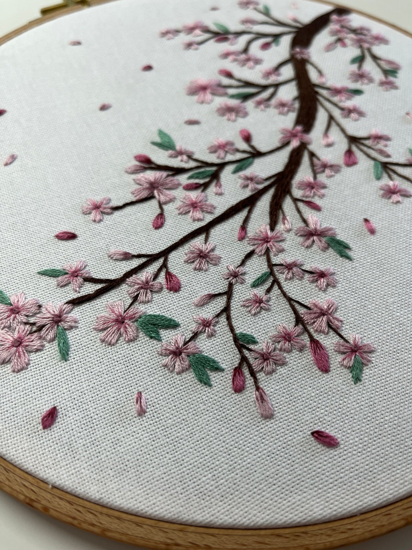 Stickvorlage, Krischblüte, Sticken, Kirschzweig, Frühlingsdekoration, Sakura, Modern Embroidery, Stickbild, Kirschblütenzweig