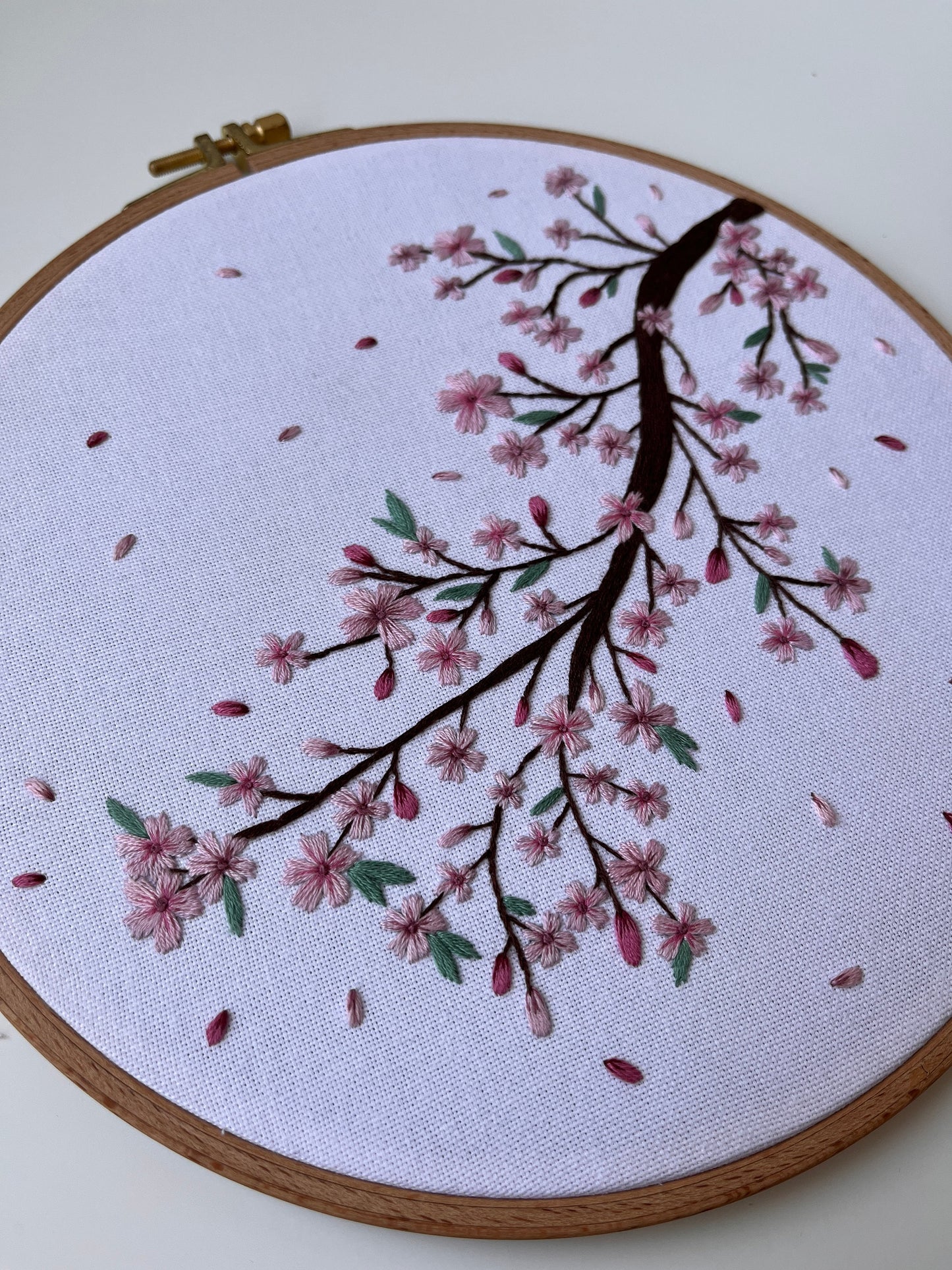 Stickvorlage, Krischblüte, Sticken, Kirschzweig, Frühlingsdekoration, Sakura, Modern Embroidery, Stickbild, Kirschblütenzweig