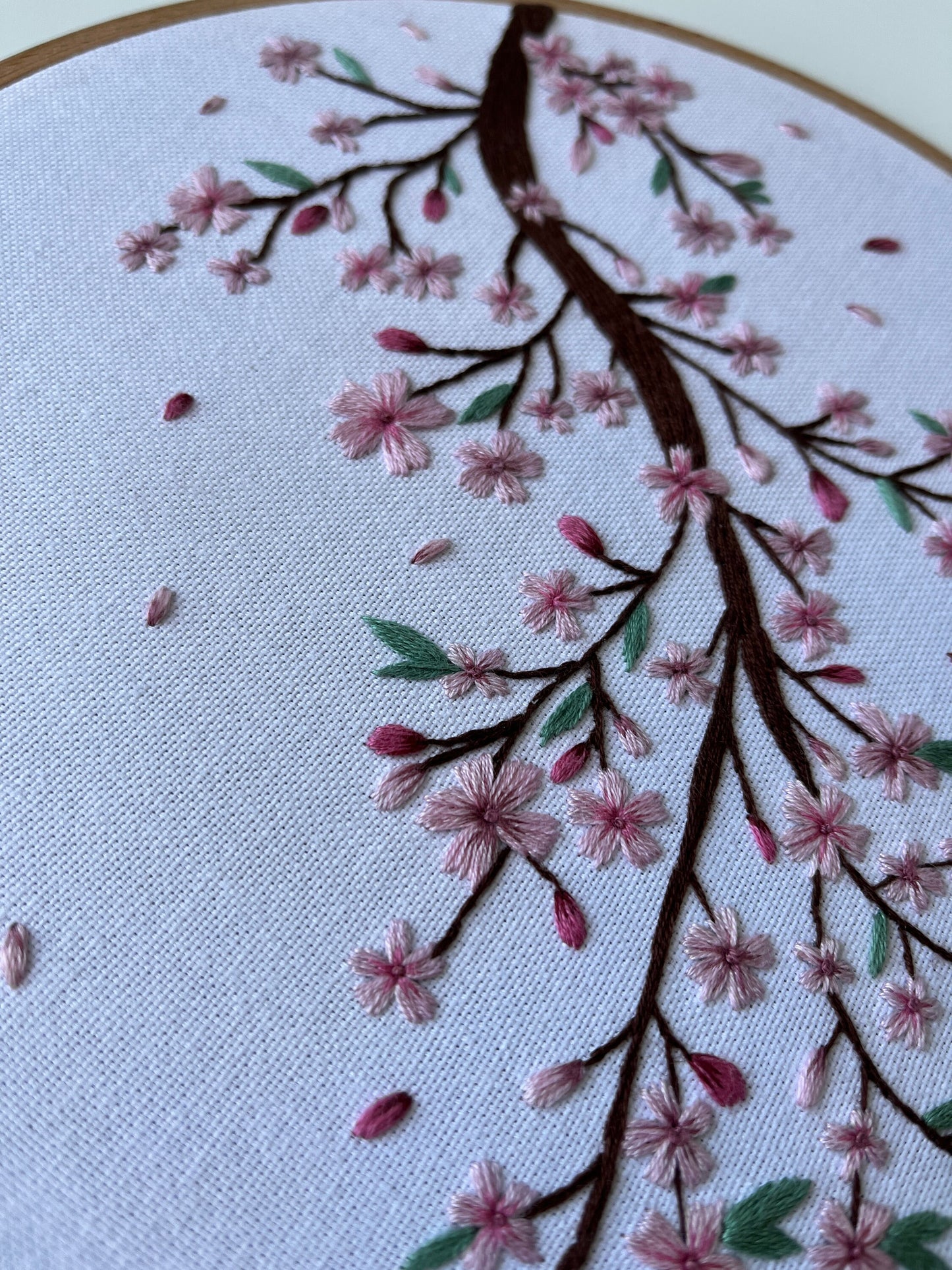 Stickvorlage, Krischblüte, Sticken, Kirschzweig, Frühlingsdekoration, Sakura, Modern Embroidery, Stickbild, Kirschblütenzweig