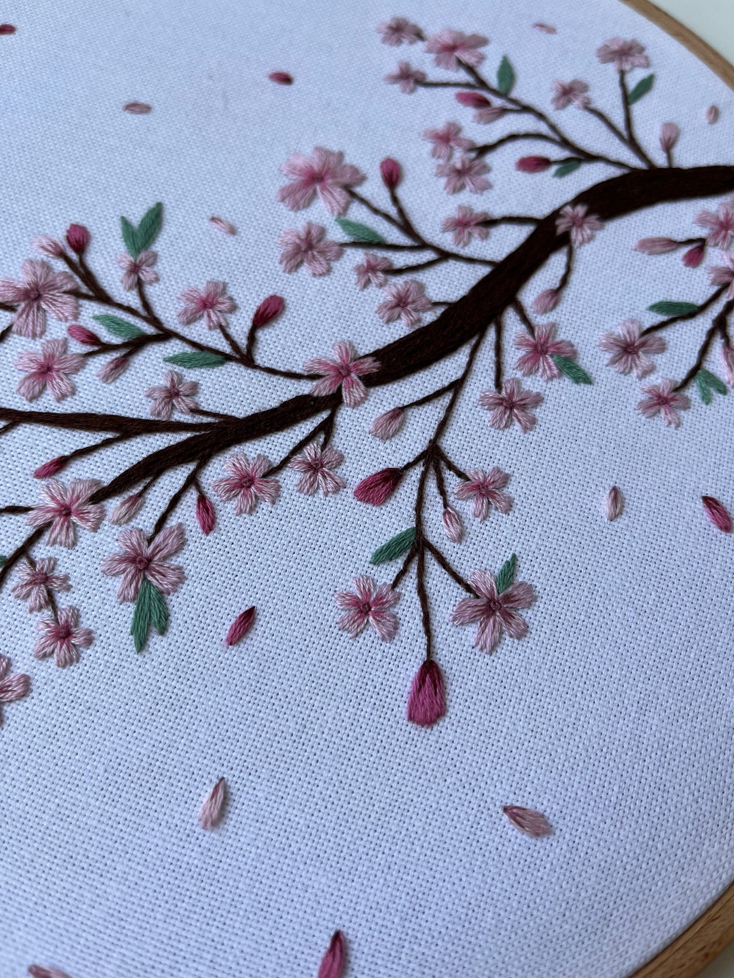 Stickvorlage, Krischblüte, Sticken, Kirschzweig, Frühlingsdekoration, Sakura, Modern Embroidery, Stickbild, Kirschblütenzweig