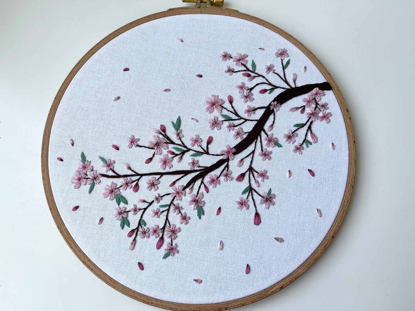 Stickvorlage, Krischblüte, Sticken, Kirschzweig, Frühlingsdekoration, Sakura, Modern Embroidery, Stickbild, Kirschblütenzweig