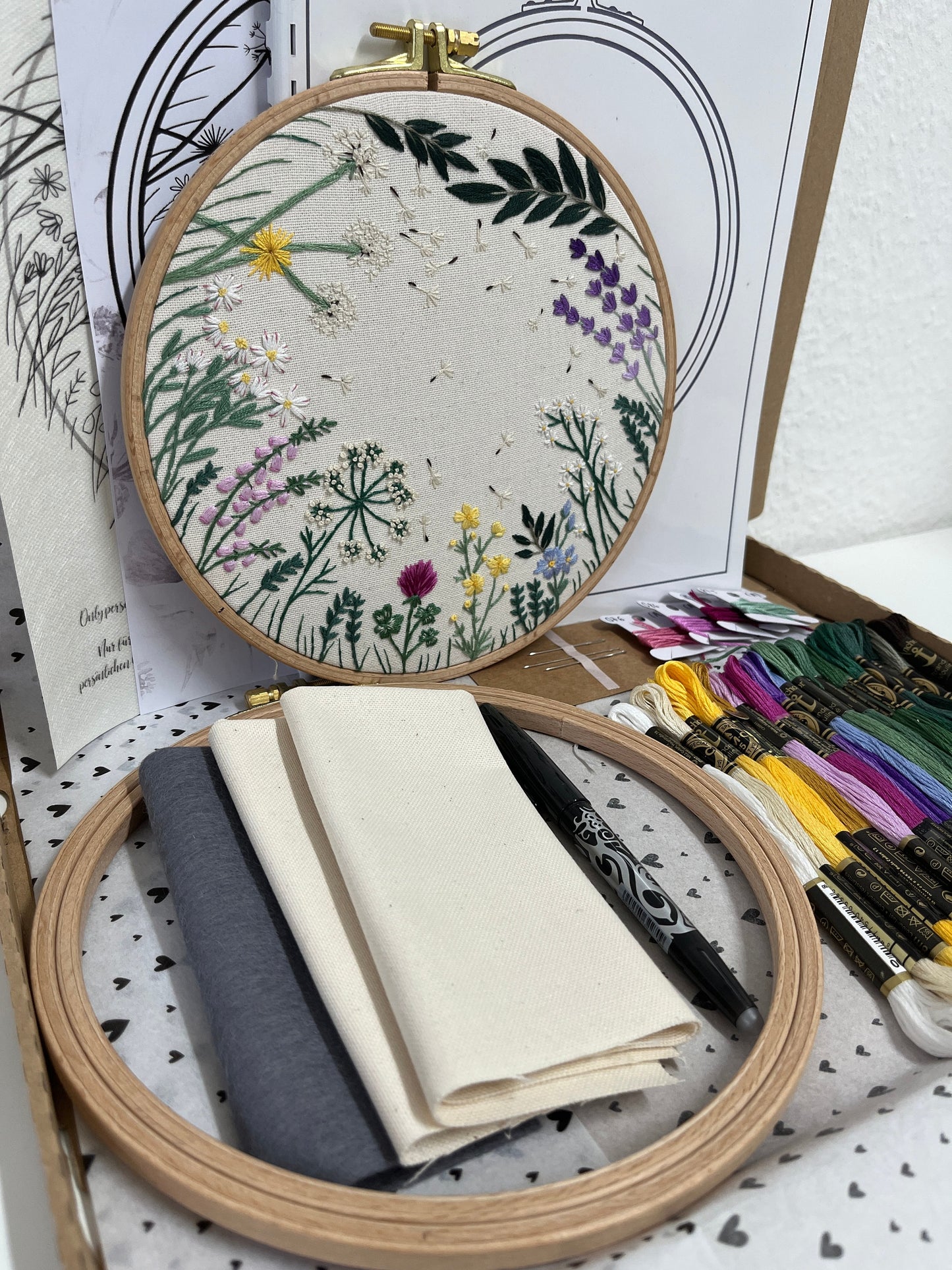 Stickkit, „Wildblumenwiese“, Stickset Wildblumen