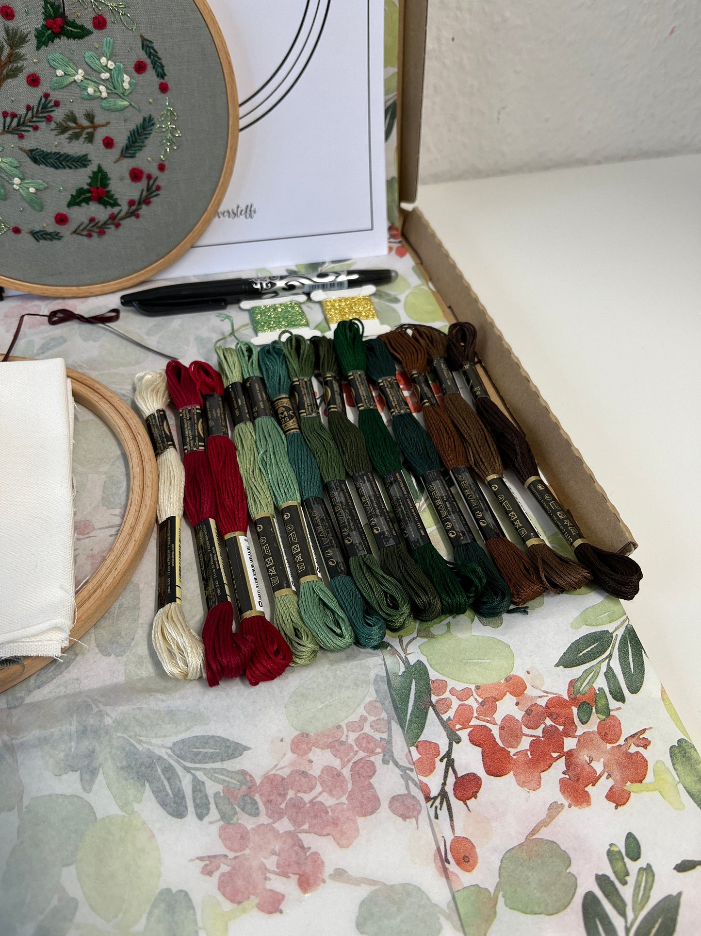 STICKKIT, WEIHNACHTSKUGEL, WEIHNACHTEN, Sticken, Weihnachtsdeko, Weihnachtsgeschenk, Tannenbaumkugel, Stickset, Set zum Sticken