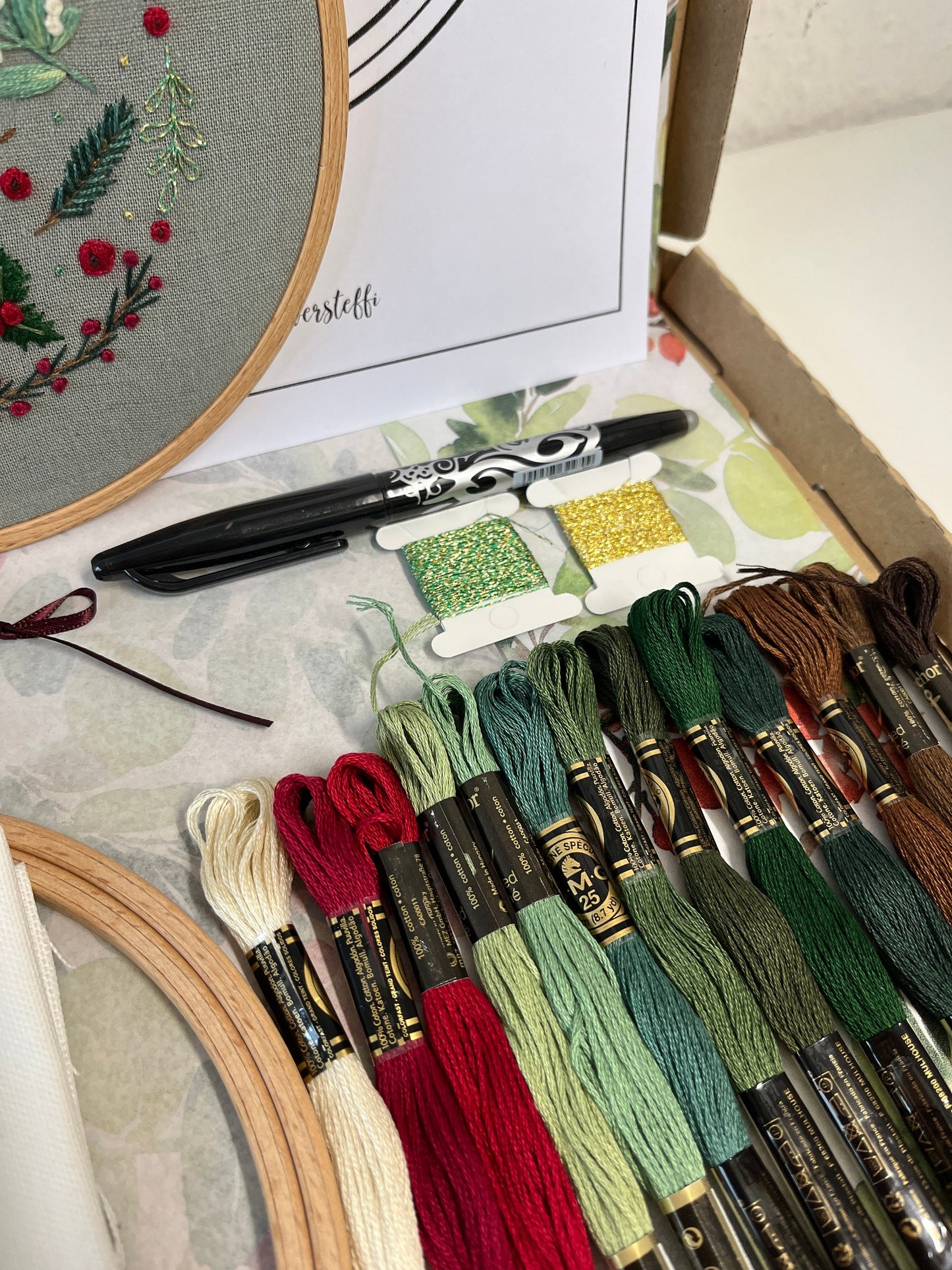 STICKKIT, WEIHNACHTSKUGEL, WEIHNACHTEN, Sticken, Weihnachtsdeko, Weihnachtsgeschenk, Tannenbaumkugel, Stickset, Set zum Sticken