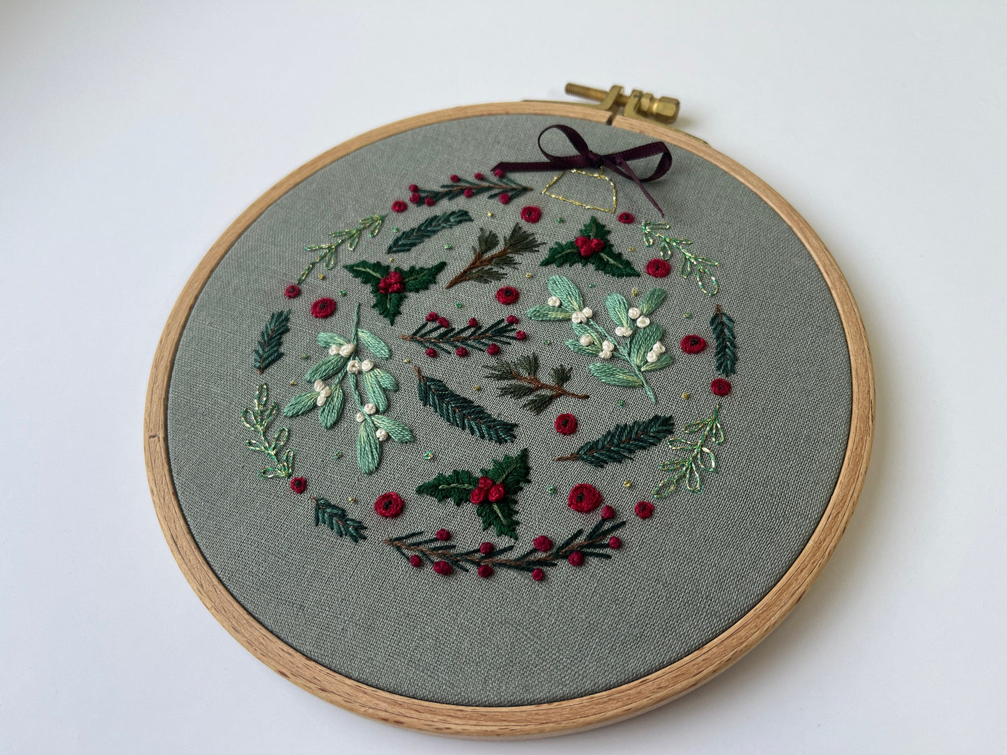 STICKKIT, WEIHNACHTSKUGEL, WEIHNACHTEN, Sticken, Weihnachtsdeko, Weihnachtsgeschenk, Tannenbaumkugel, Stickset, Set zum Sticken